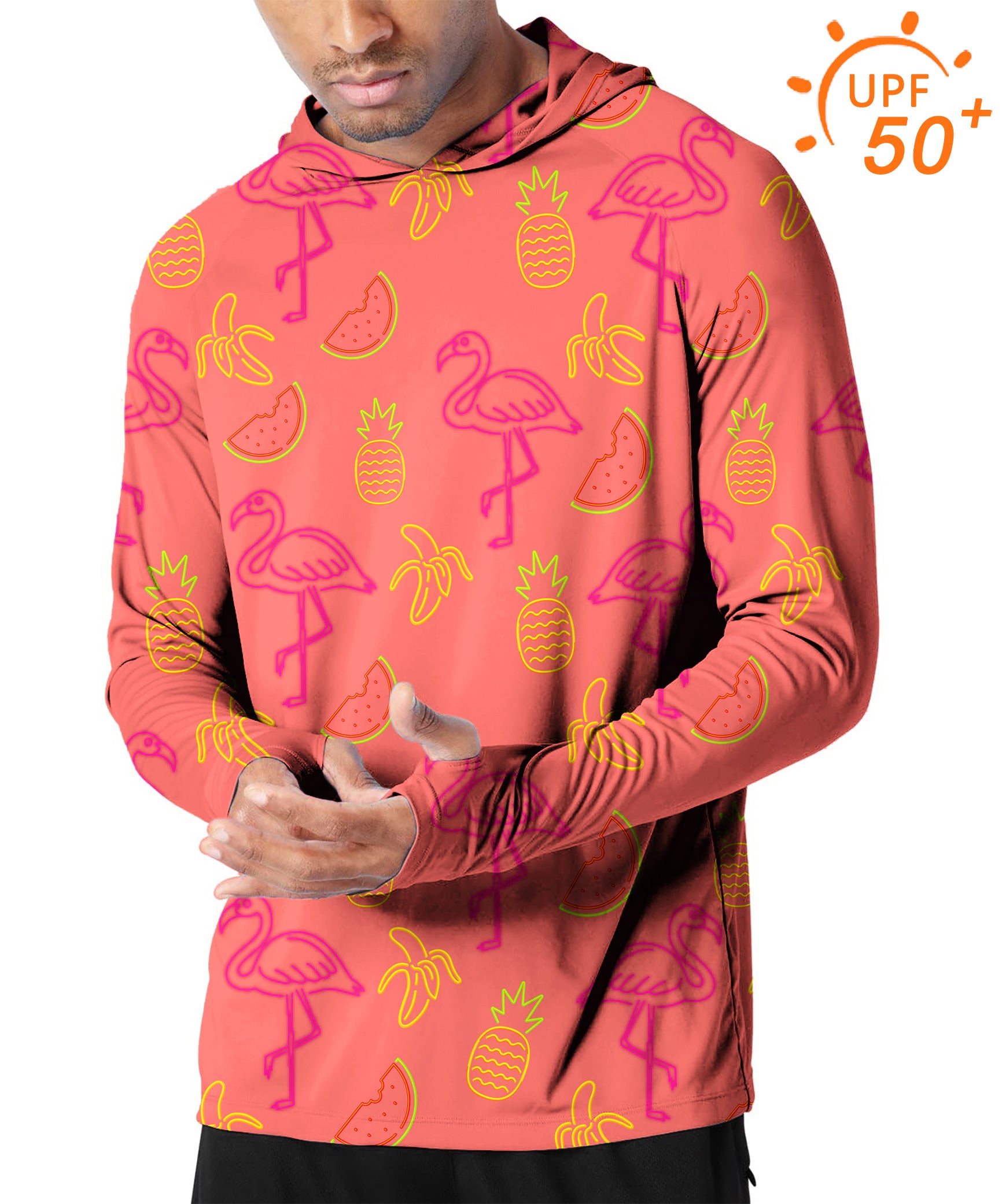 Men's Outdoor Fruity Flamingo Golf Sun Protection Slim Fit hoodies