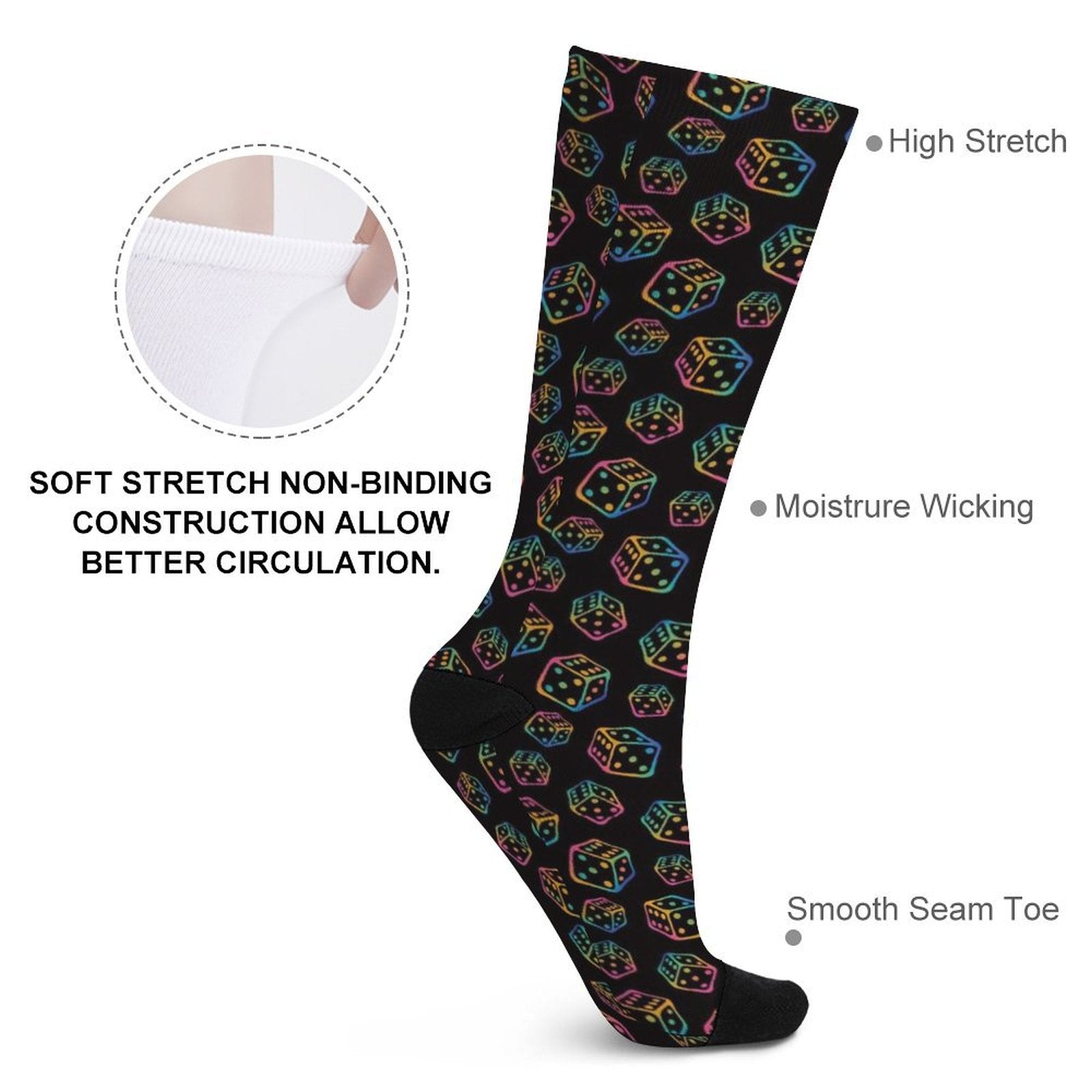 Dicey Player Prined socks Gifts for Men Women