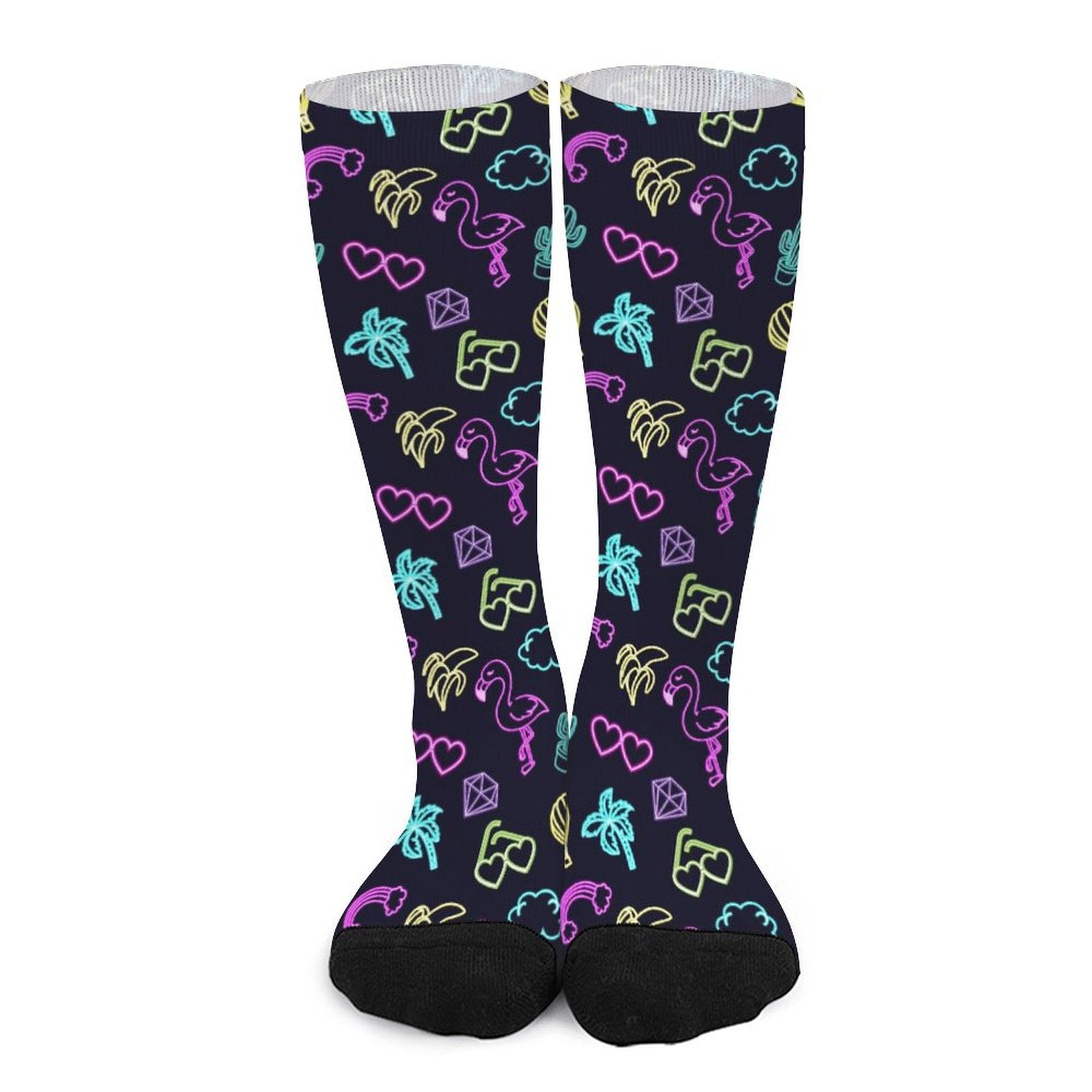 Neon Flamingo Prined socks Gifts for Men Women