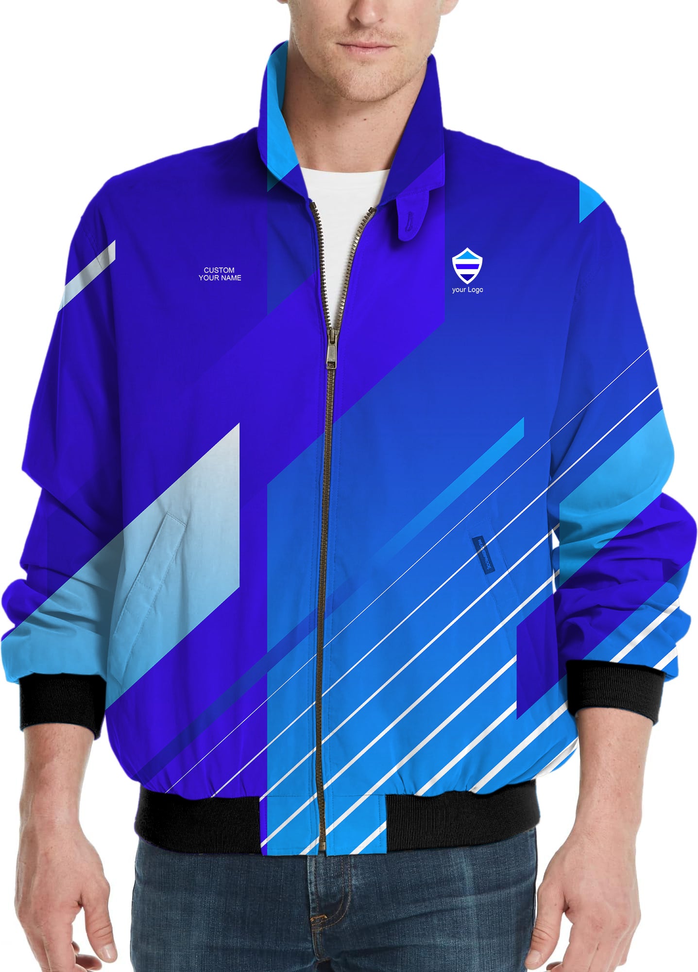 blue sport Team-Men's Golf Windbreaker Light Jacket