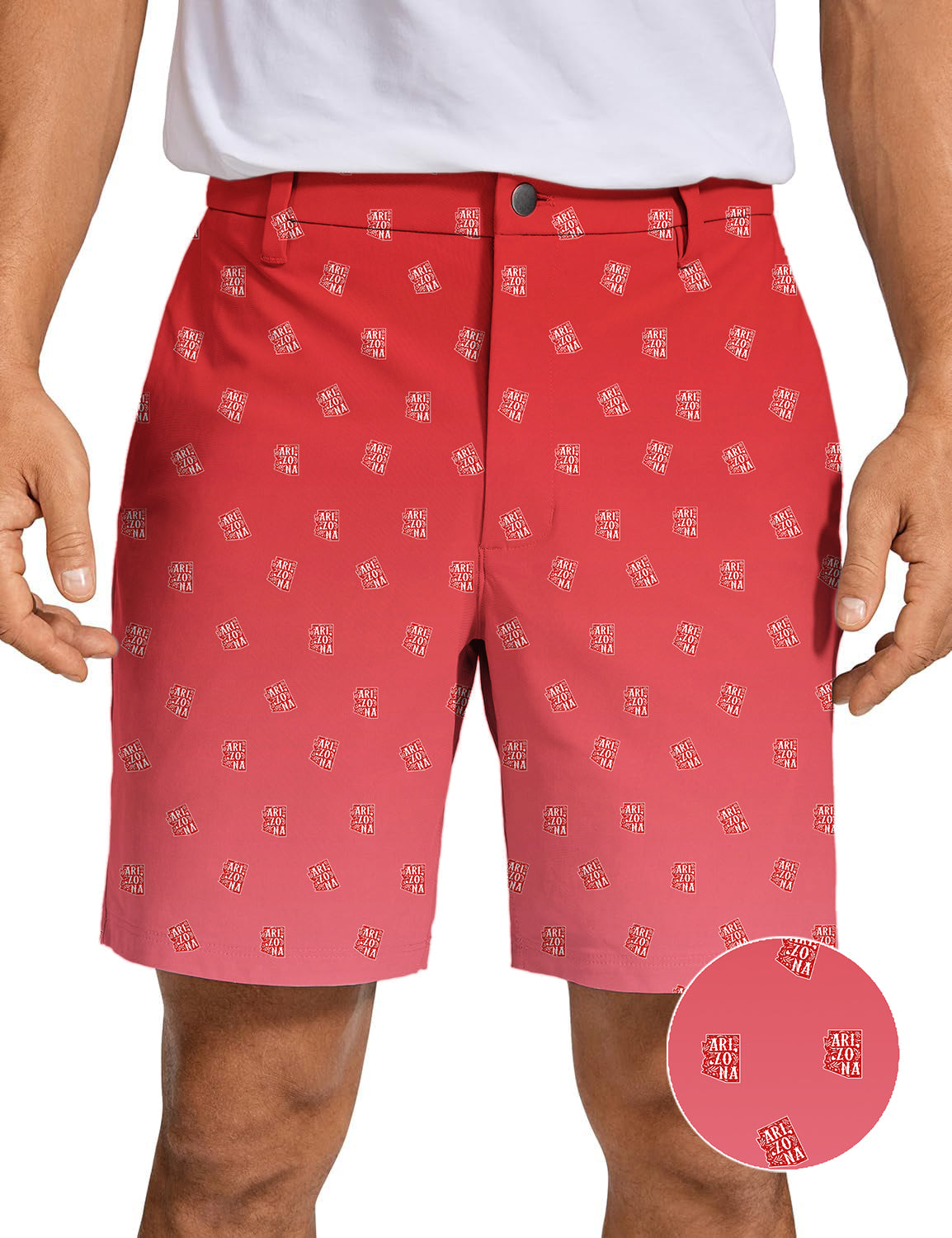 Men's Red Arizona Golf Shorts