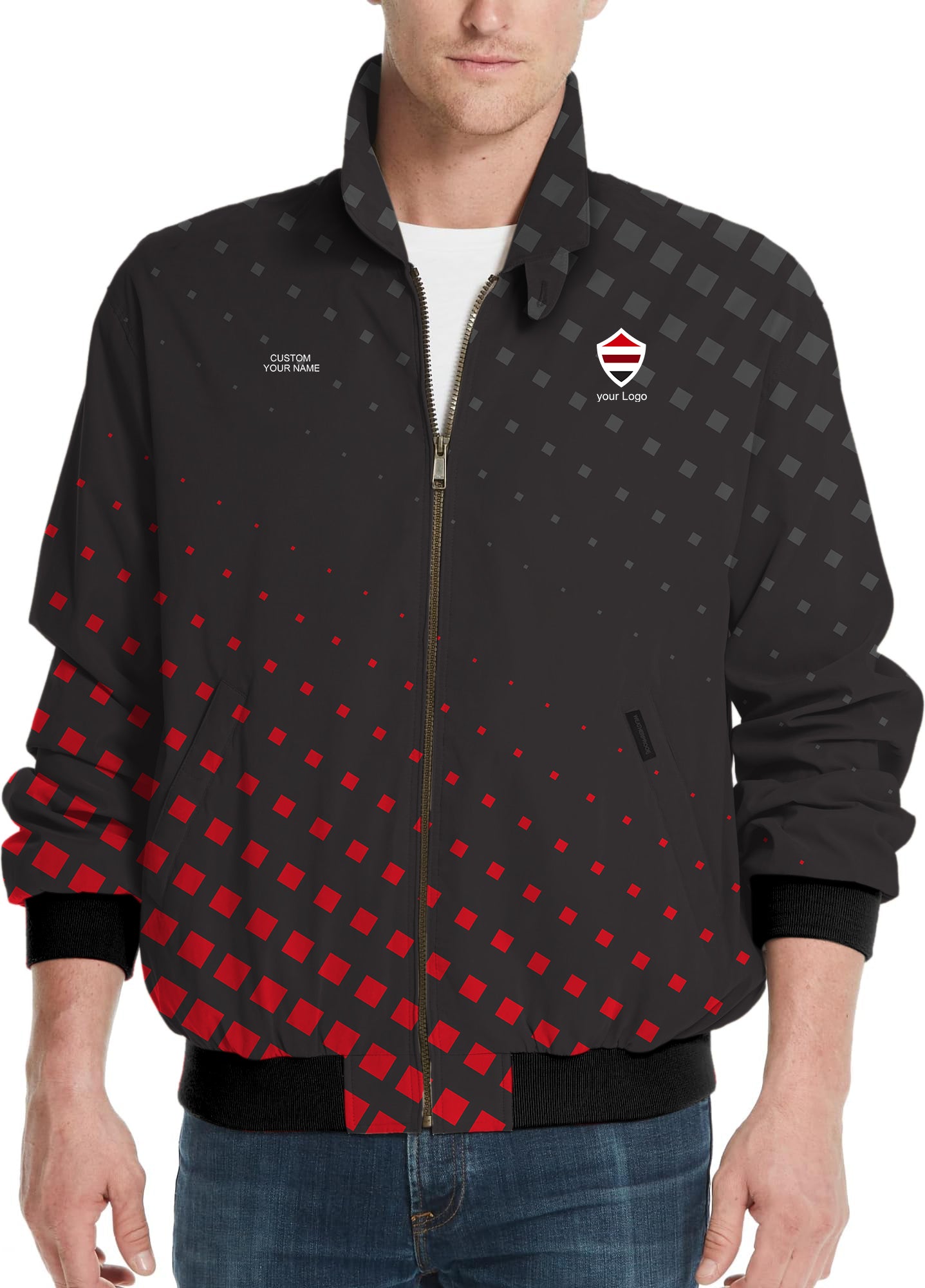 black red sport Team-Men's Golf Windbreaker Light Jacket