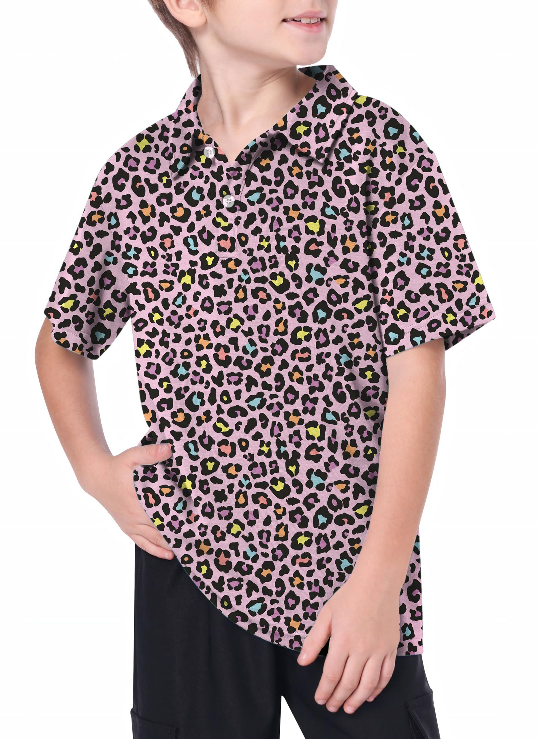 Youth Leopard Golf Polo