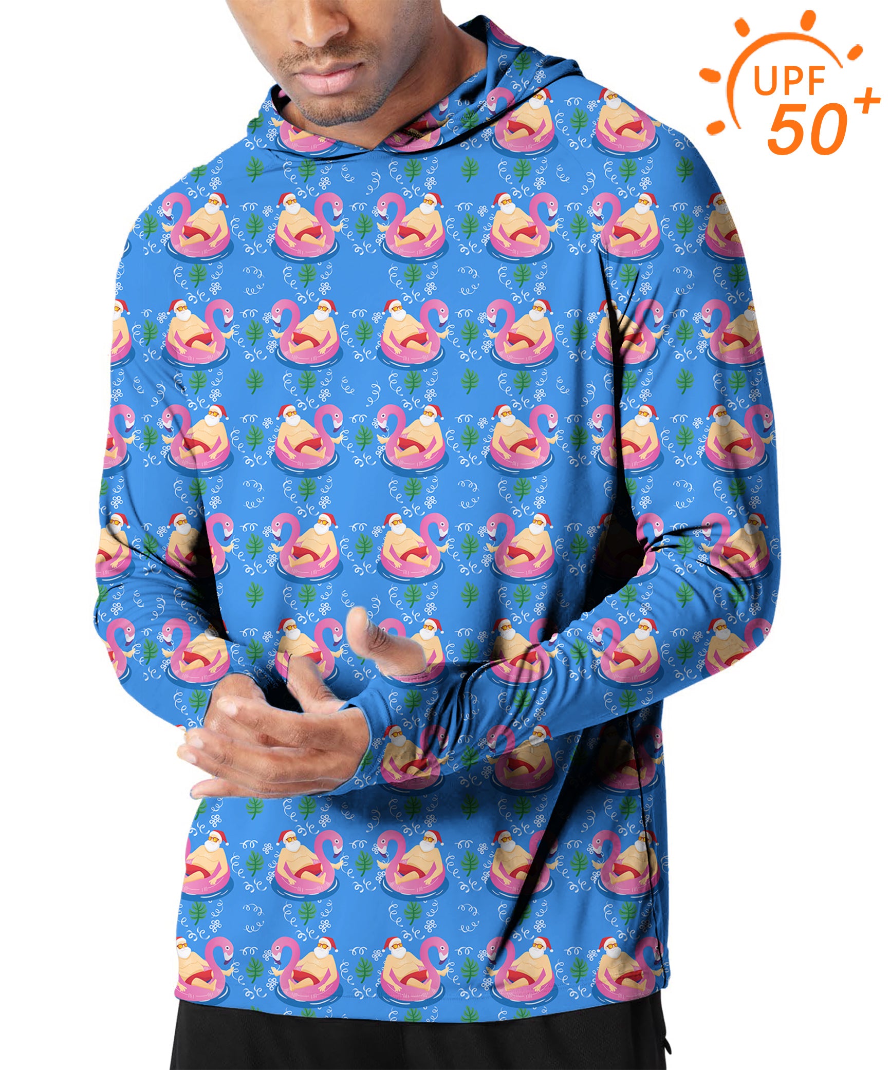 Men's Outdoor Santa Pool Party Golf Sun Protection Slim Fit  hoodies Christmas