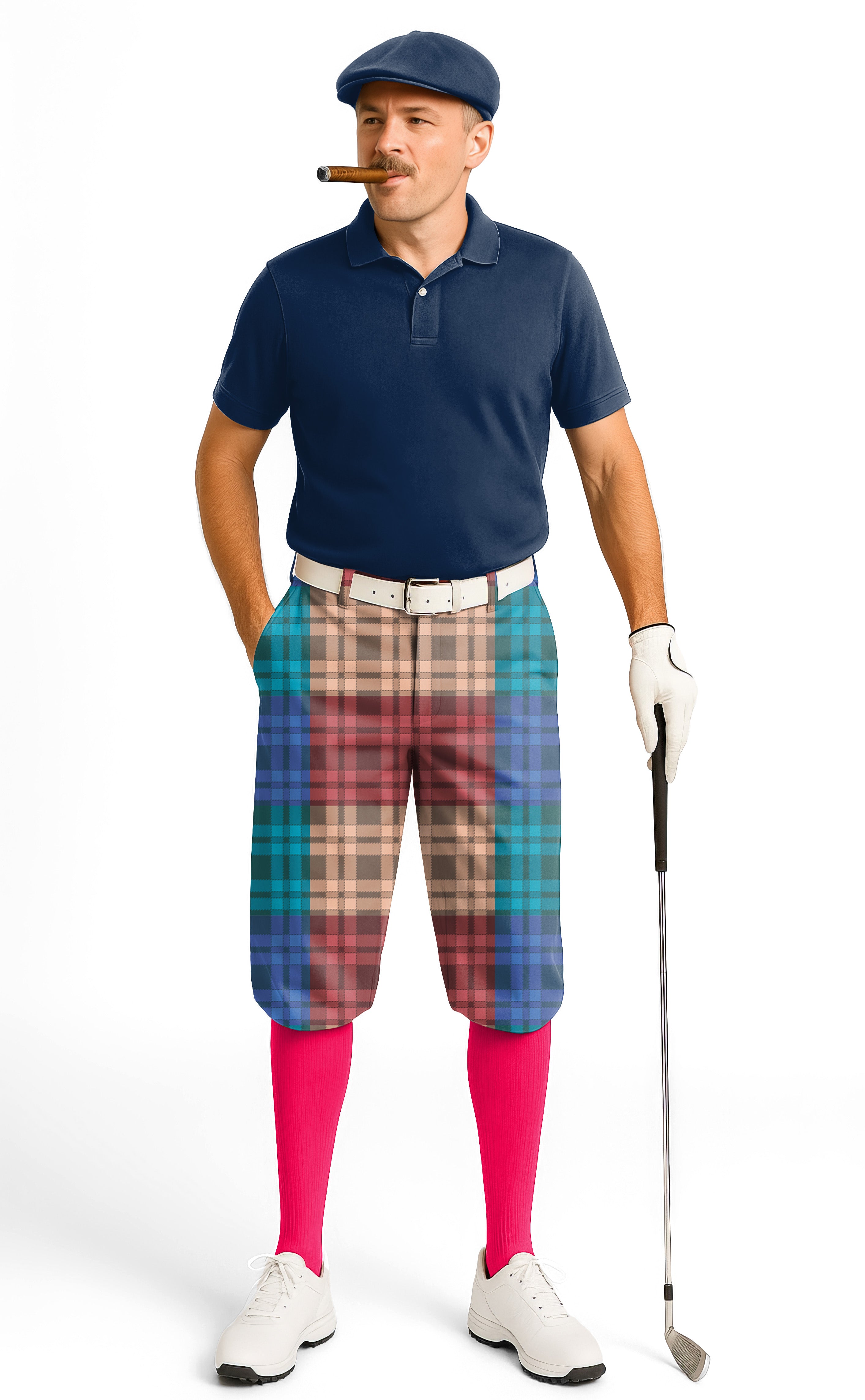 grid-Men's Golf Knickers Pants