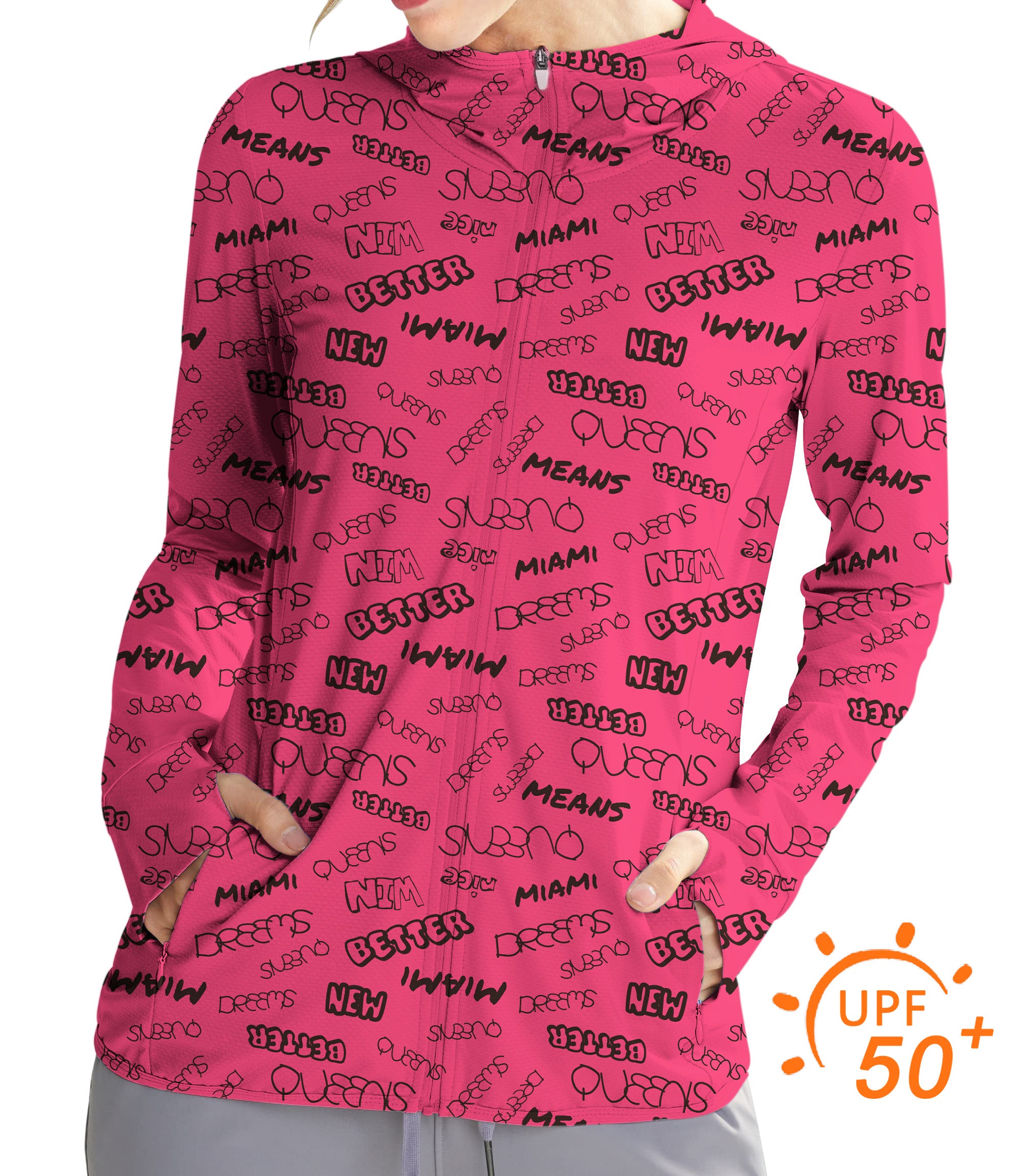 Women's Outdoor New Better Miami Golf Sun Protection Slim Fit zip hoodies