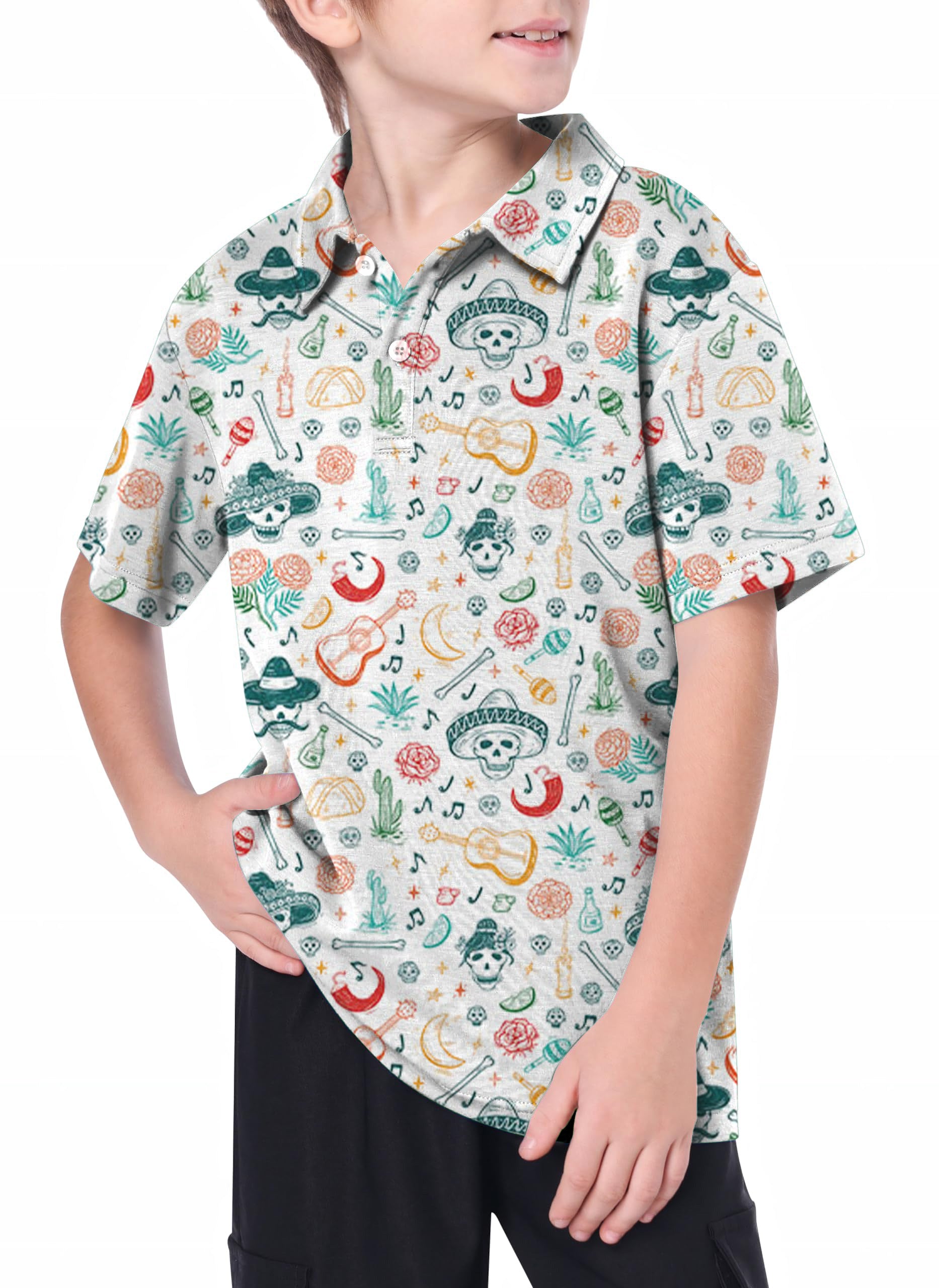 Youth skull Golf Polo