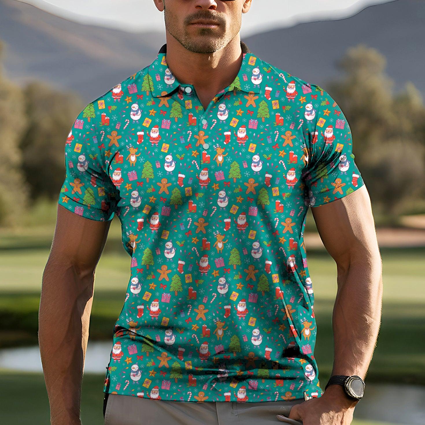 Men's Merry Christmas golf polo