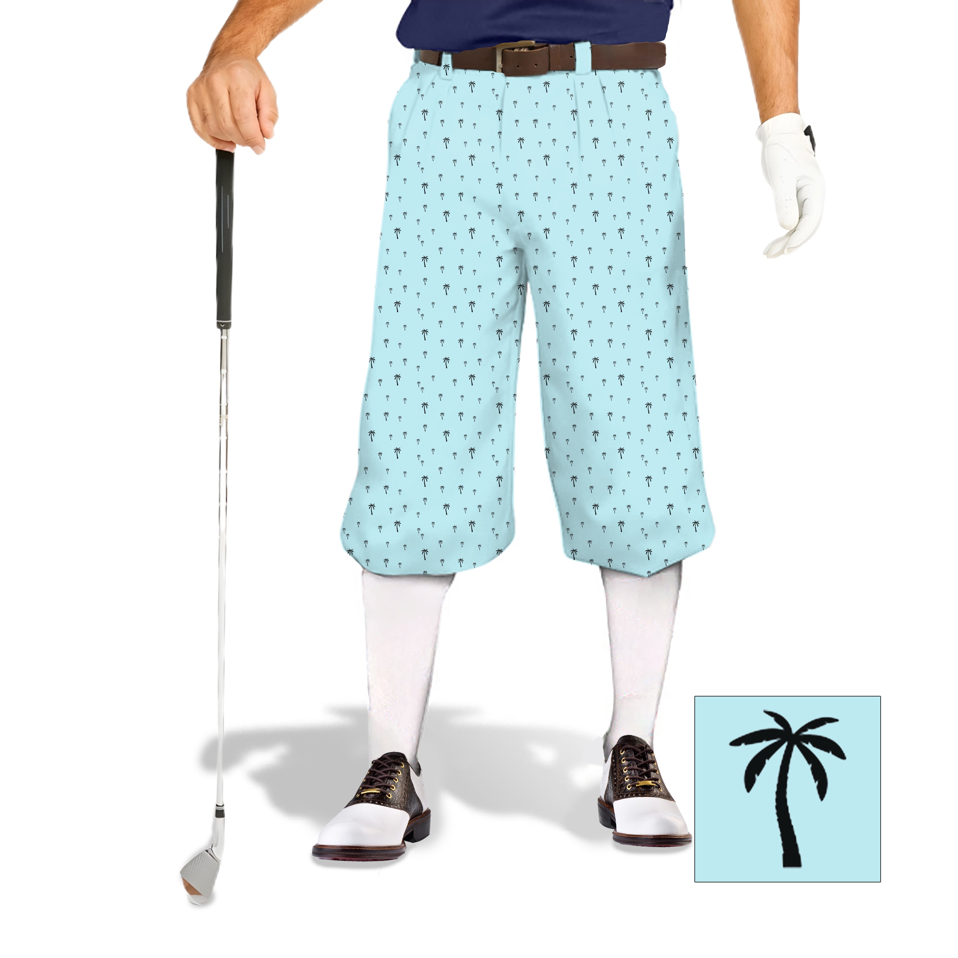 light blue Men's Golf Knickers Pants Custom The Background Color