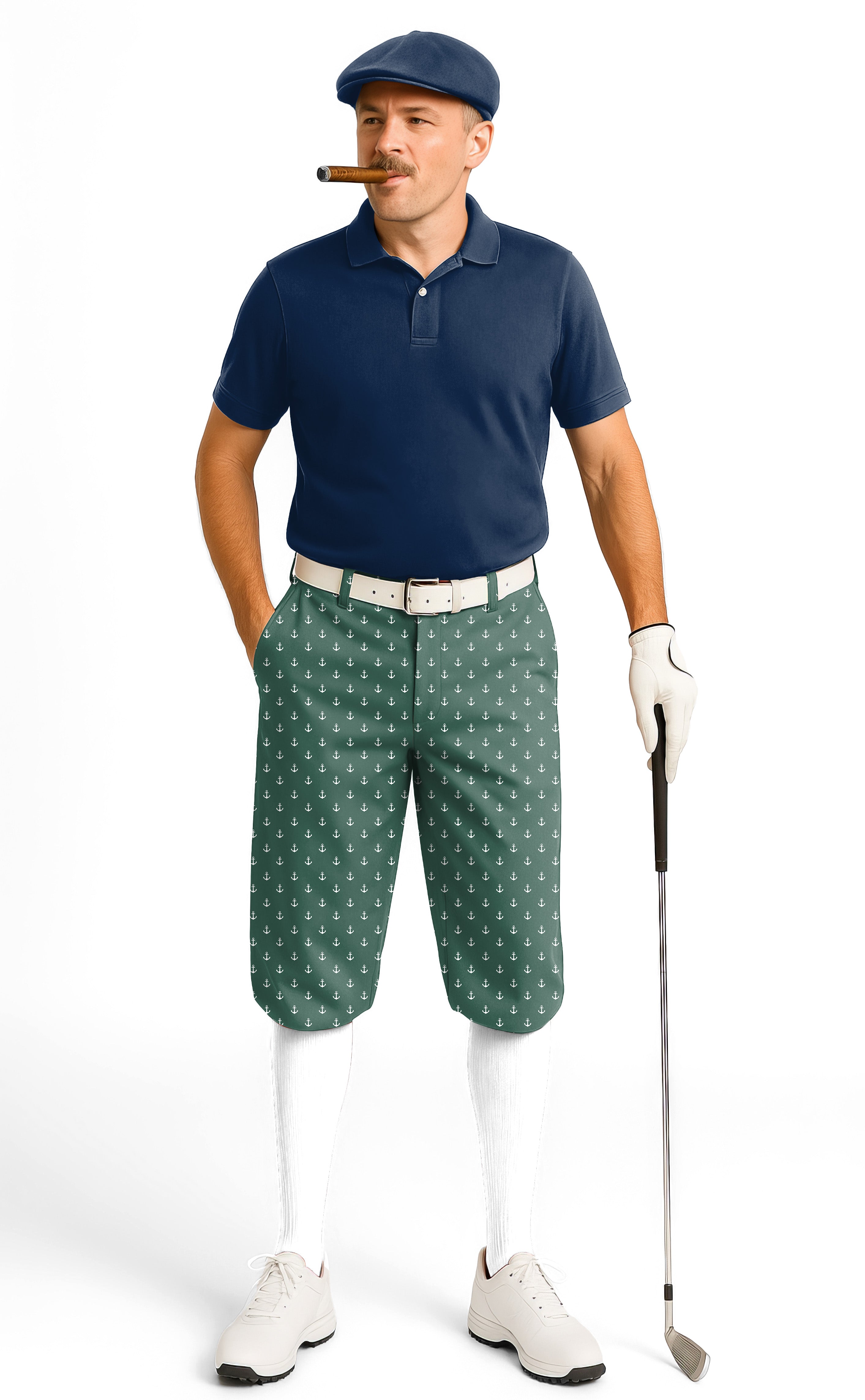 Green Anchor Men's Golf Knickers Pants