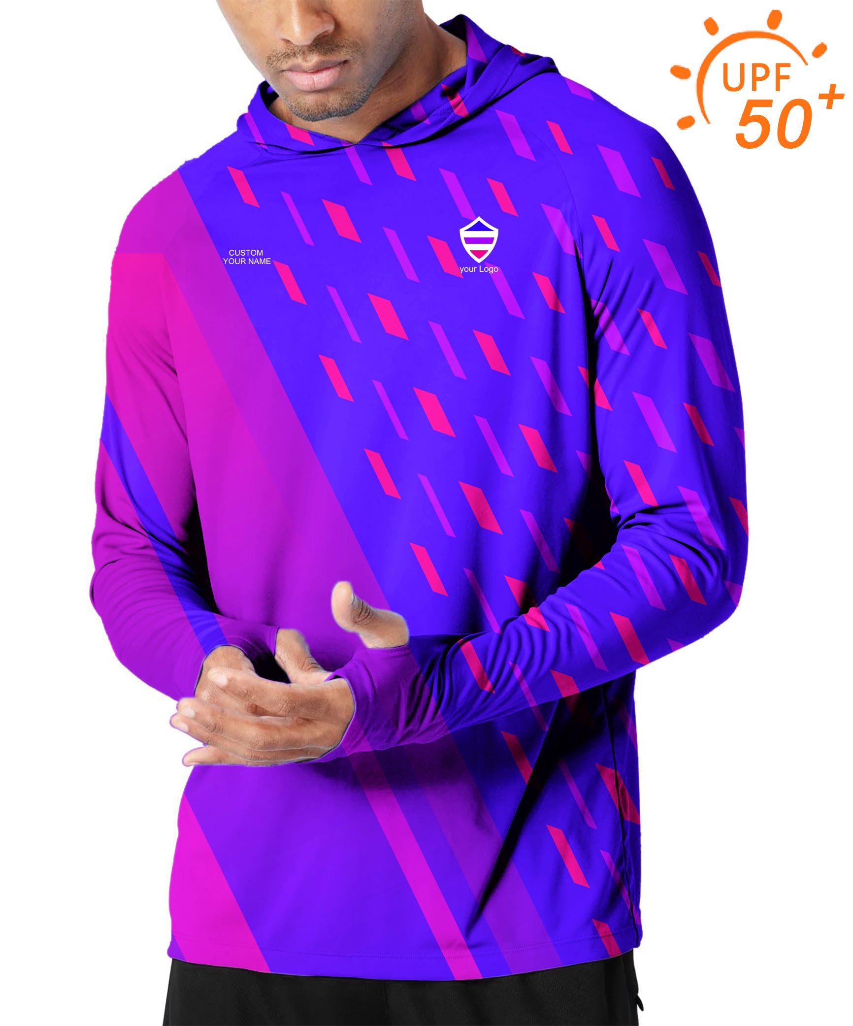 Men's Outdoor blue purple pink sport Team Golf Sun Protection Slim Fit  hoodies