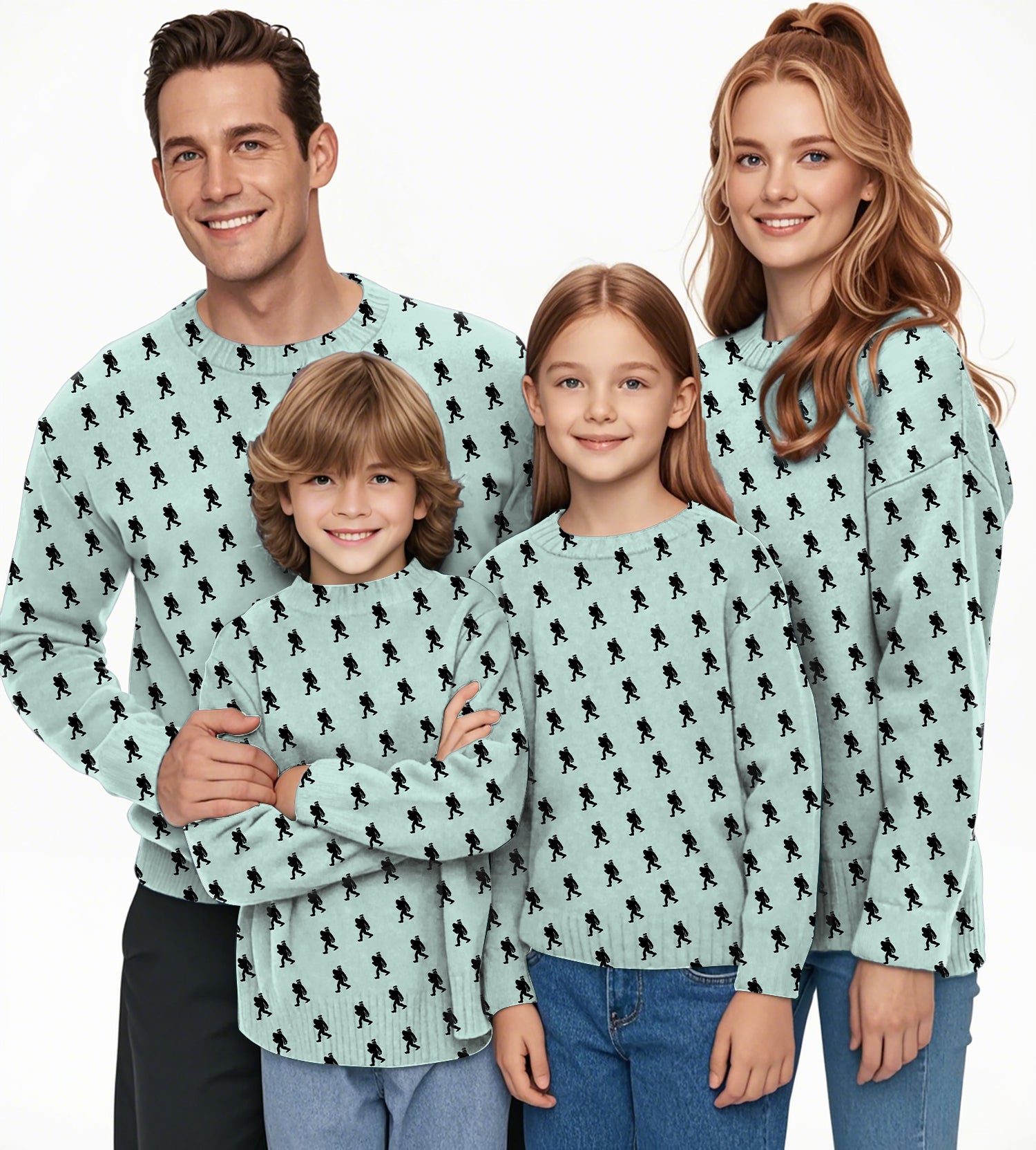 Bigfoot Crewneck Pullover Ugly Sweater Men Women boy girl family