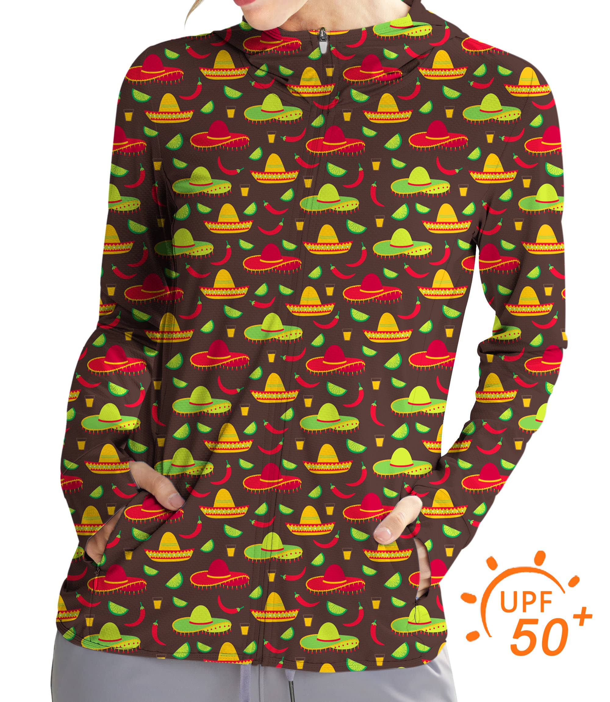 Women's Outdoor Taco Tuesday Golf Sun Protection Slim Fit zip hoodies