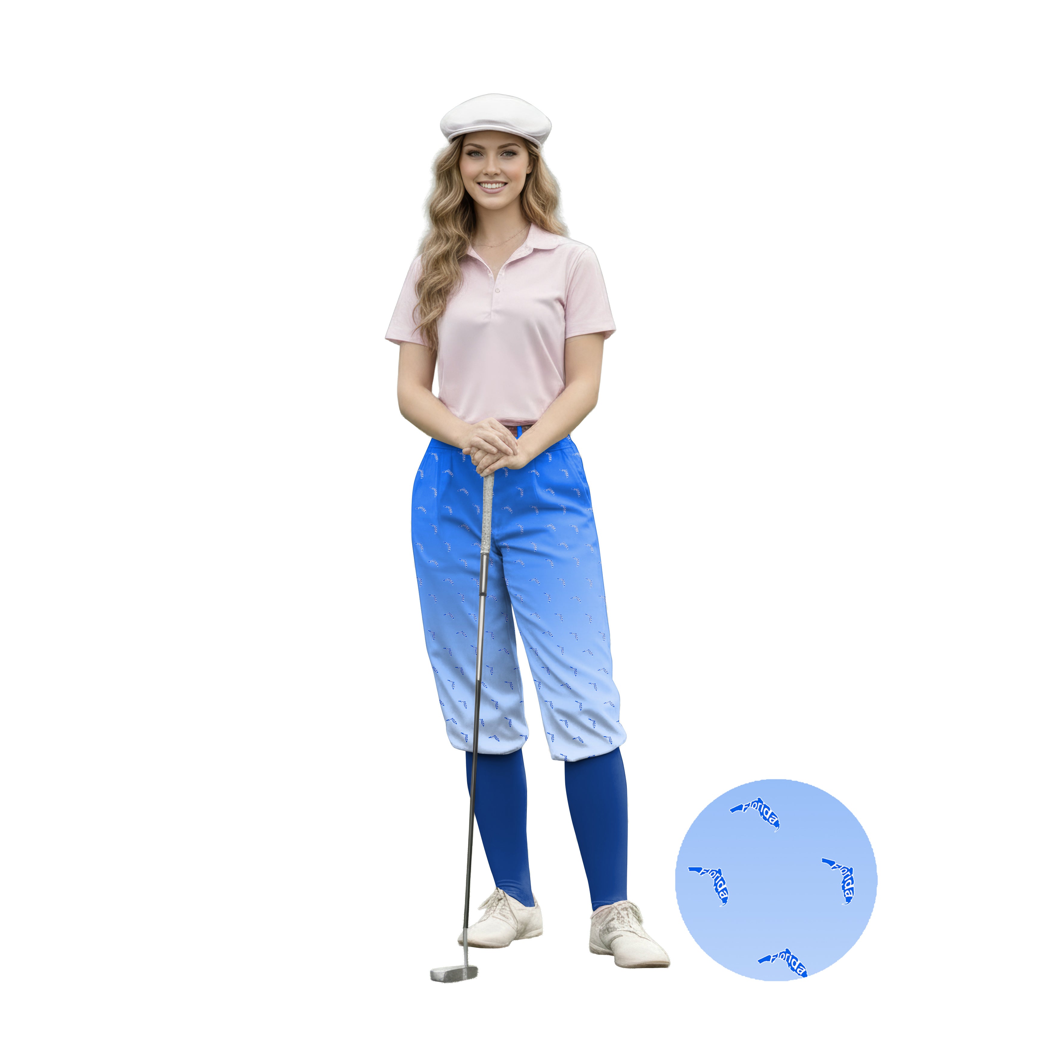 Personalize And Add To Cart Blue Florida Womens Golf Knickers Pants