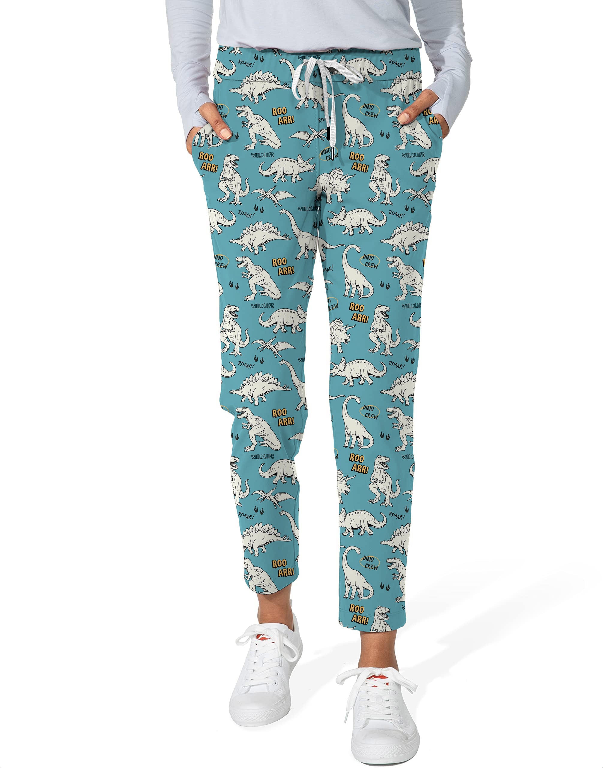 Dinosaurs rawr-Women's 7/8 Stretch Ankle Golf Pants