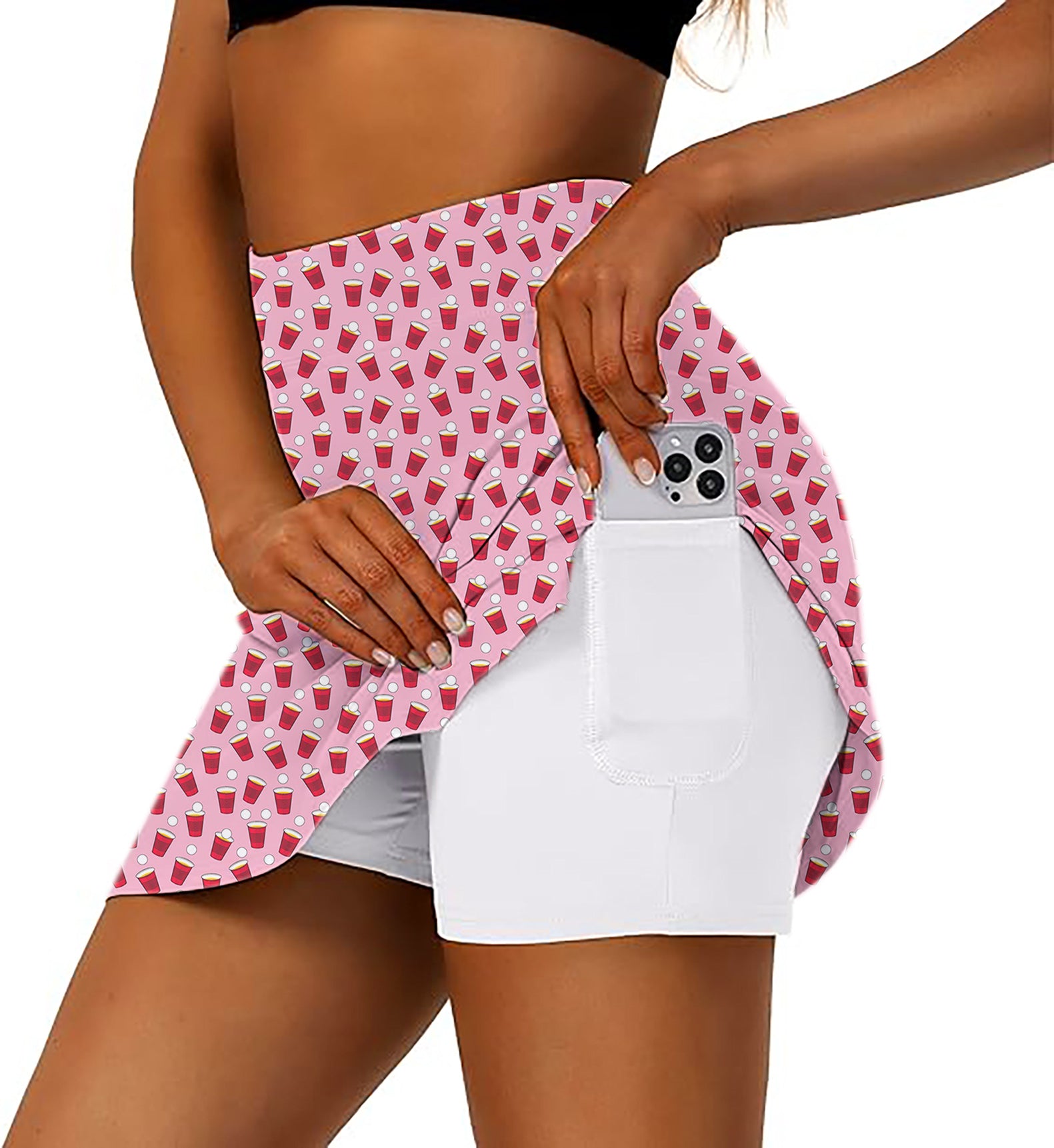 RED SOLO CUP Women's Athletic Golf Skorts Flared Skirts