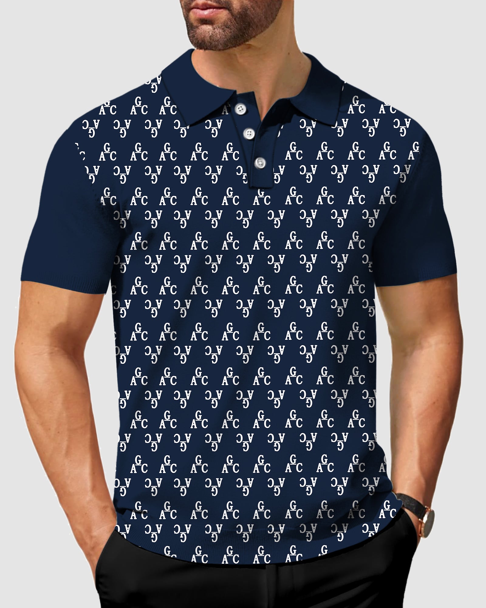 Men's AGC letter golf polo