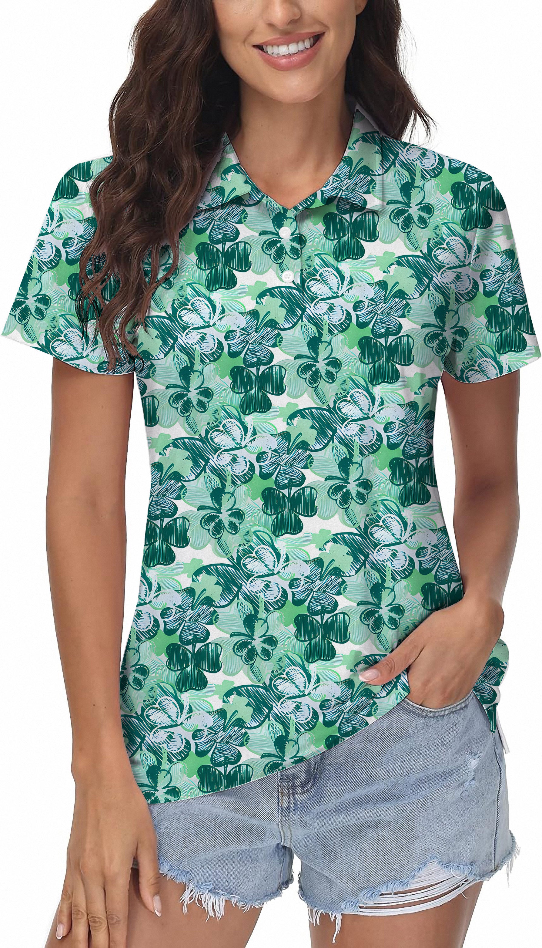 Four leaf clover Women's Golf Polo