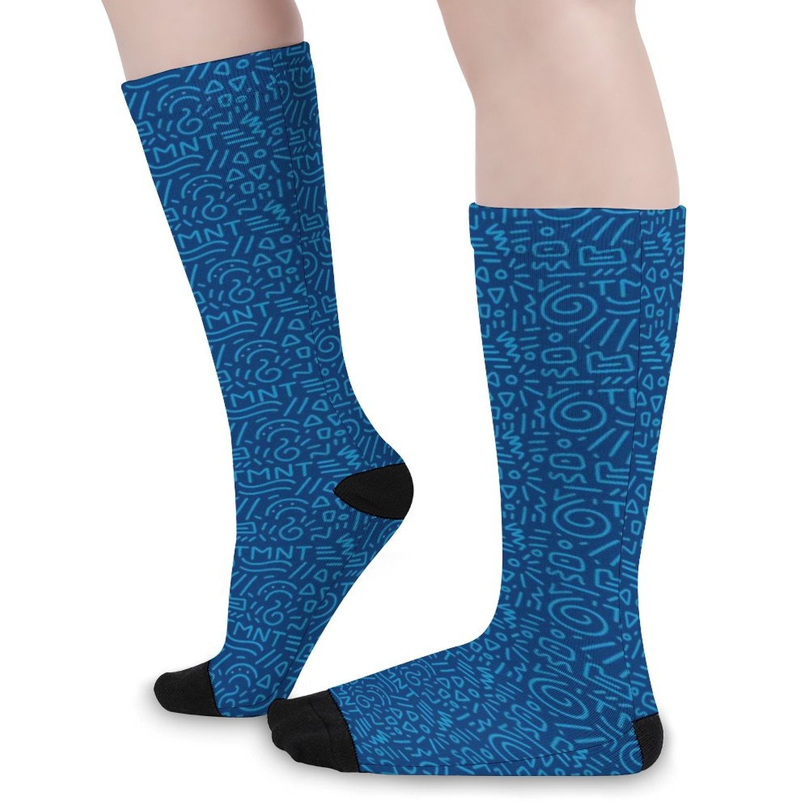 Blue Doodle Prined socks Gifts for Men Women