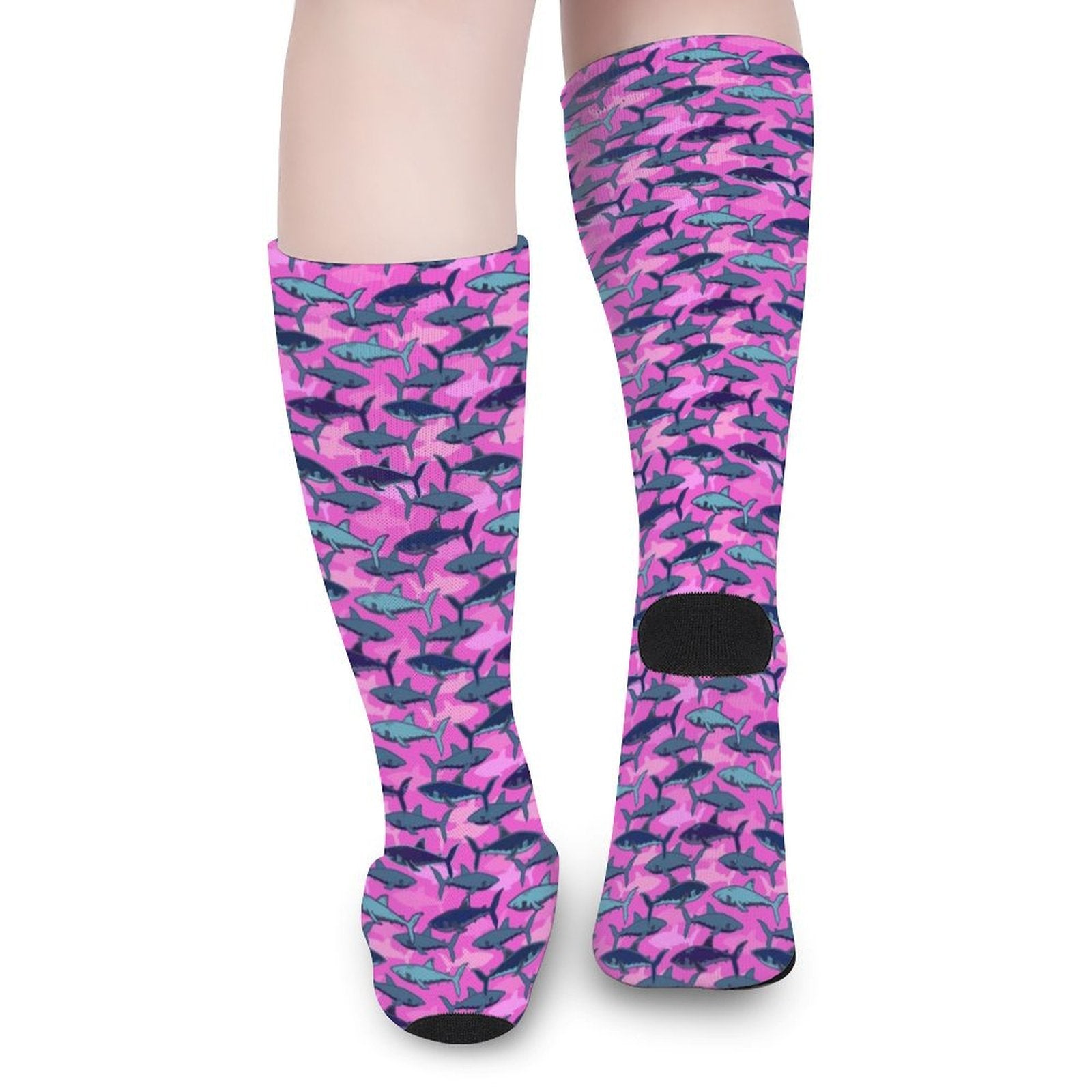 Electric Sharks Pink Prined socks Gifts for Men Women