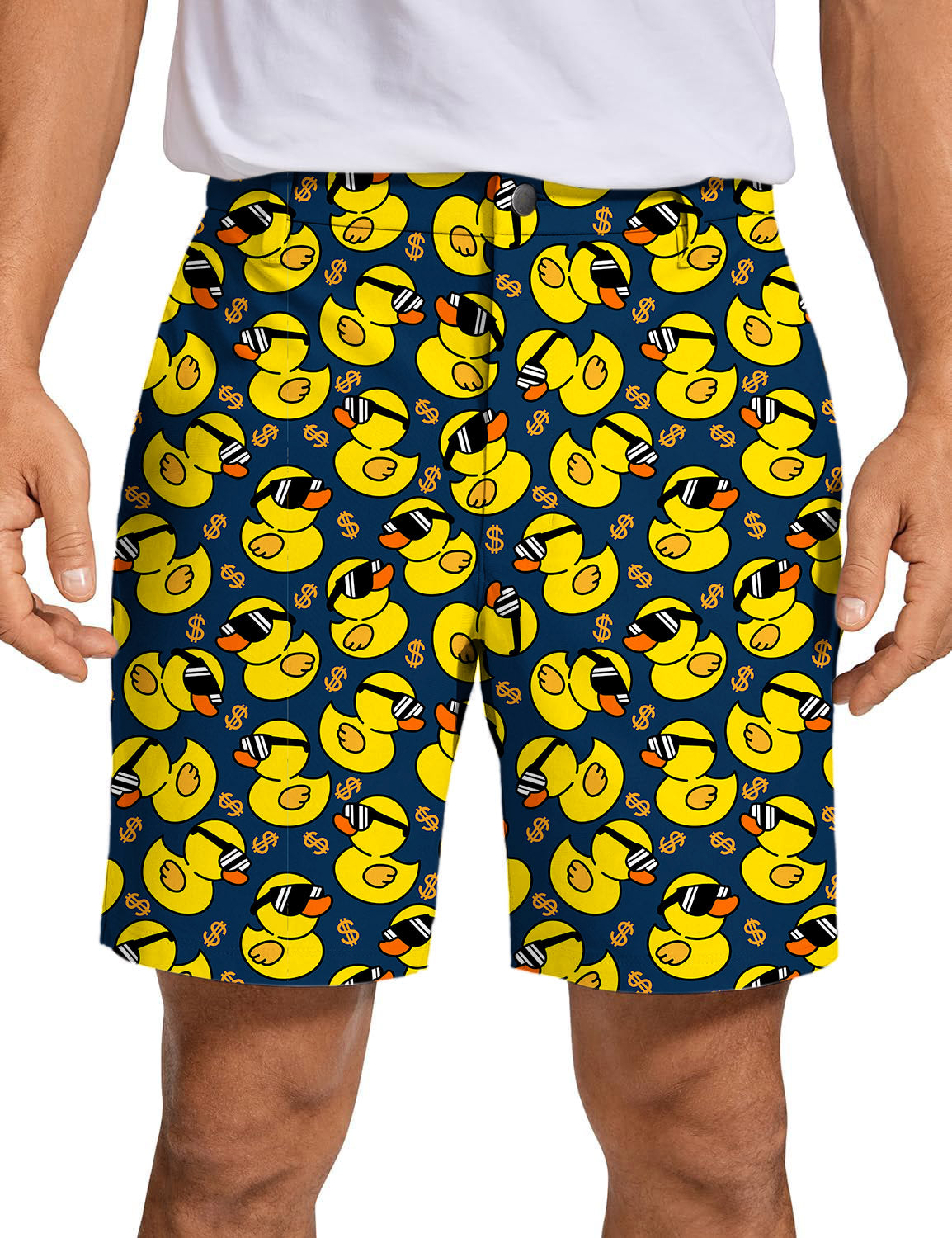Men Yellow duck Golf Shorts