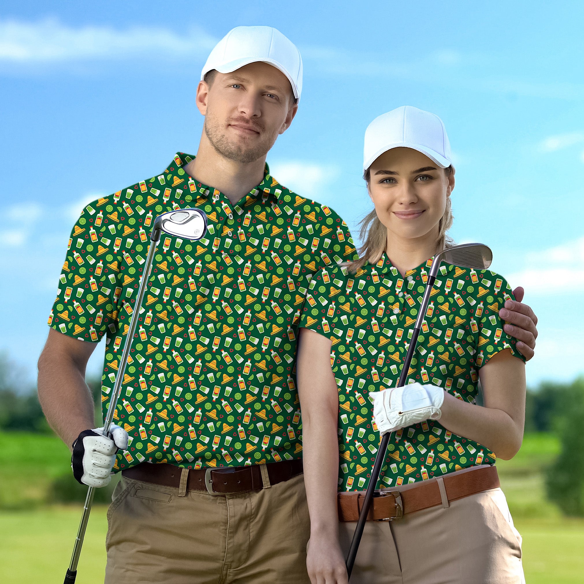 Golf Polo Couple Family set LEMON CHELADA tournament