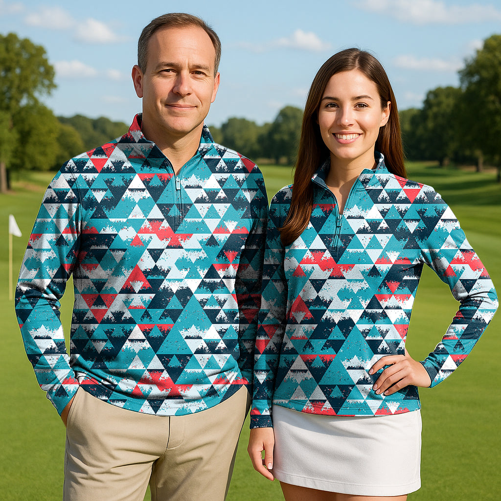 Prismatic Couple Golf Active 3/4 Zipper Top Long Sleeves