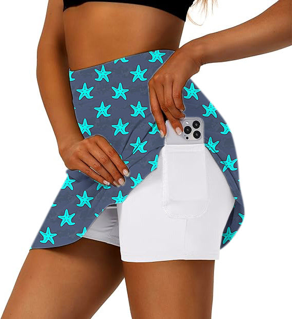 Women's Loch Ness Monster Golf Skirts Inner Shorts Pocket