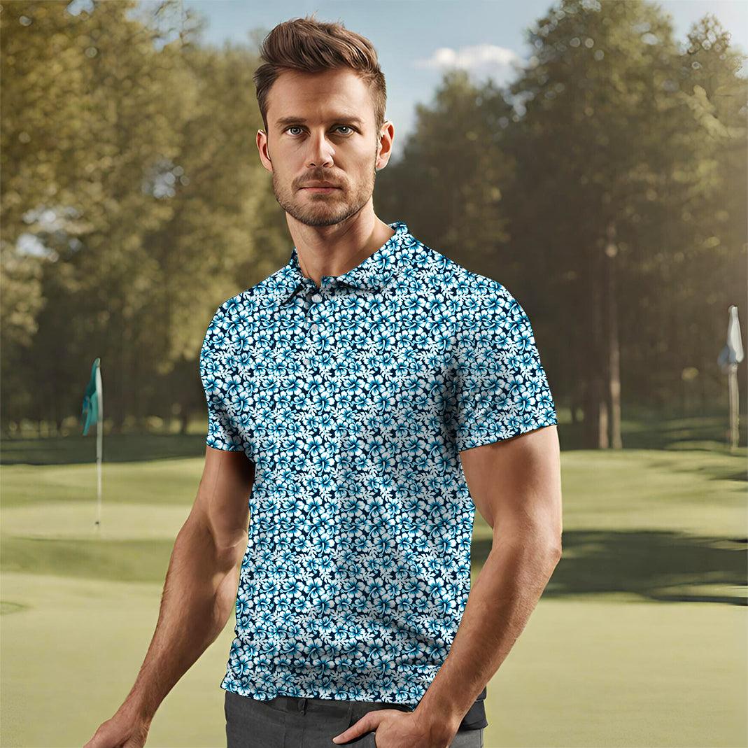 Men's Hawaiian Hibiscus golf polo