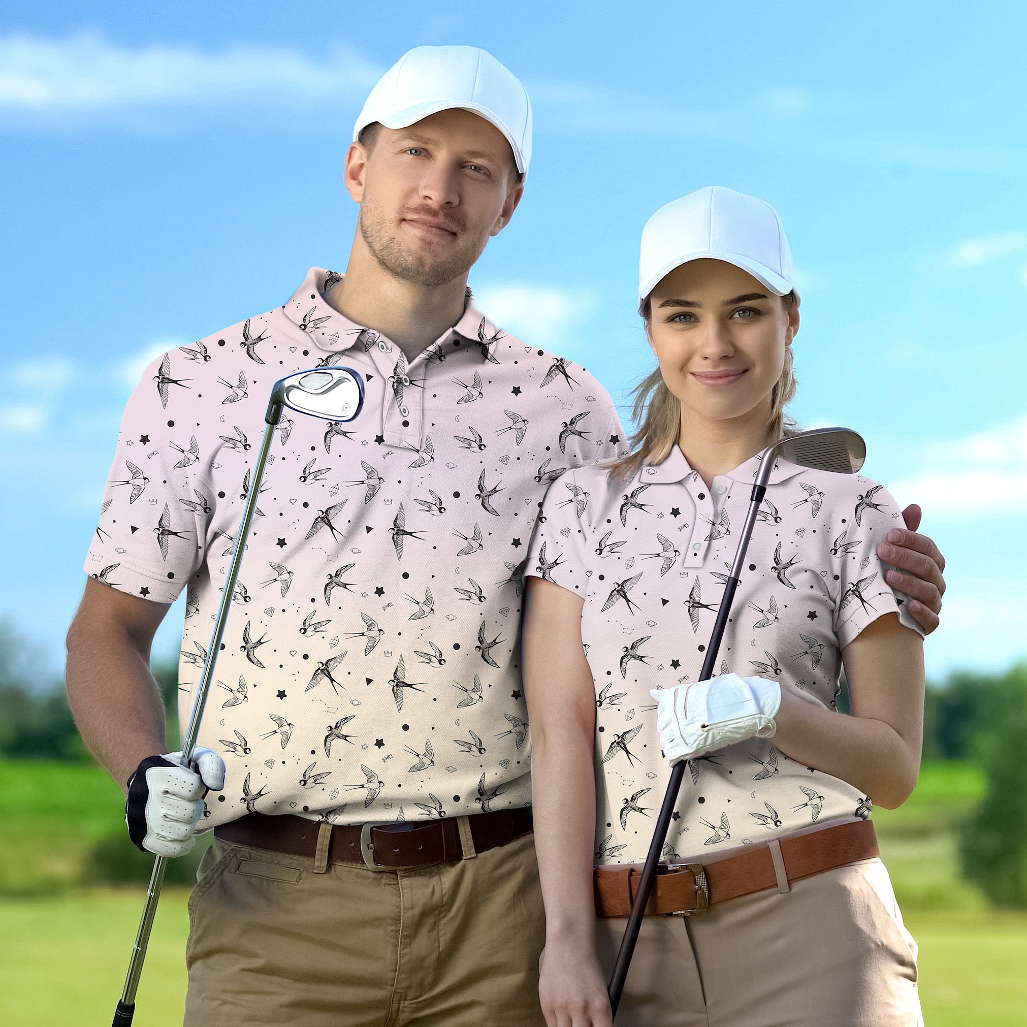 Golf Polo Couple Family set Prism Sparrows tournament