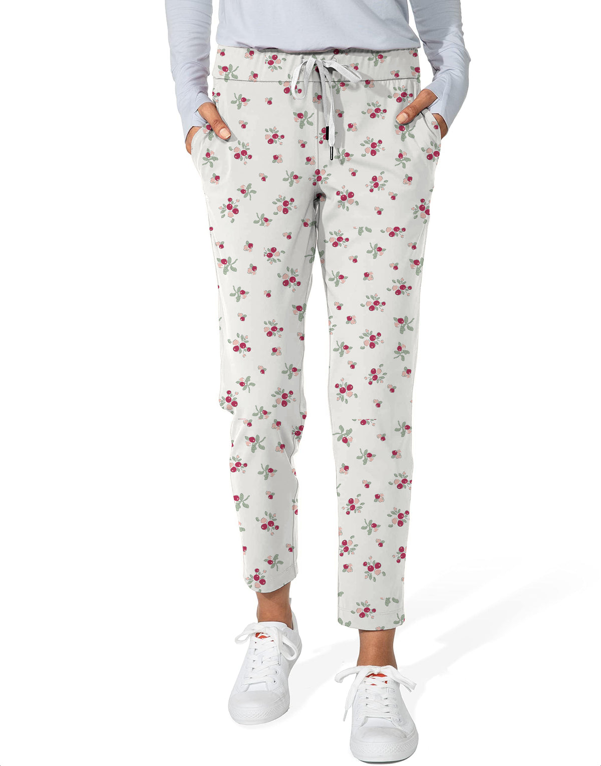 Christmas holly berries Women's 7/8 Stretch Ankle Golf Pants