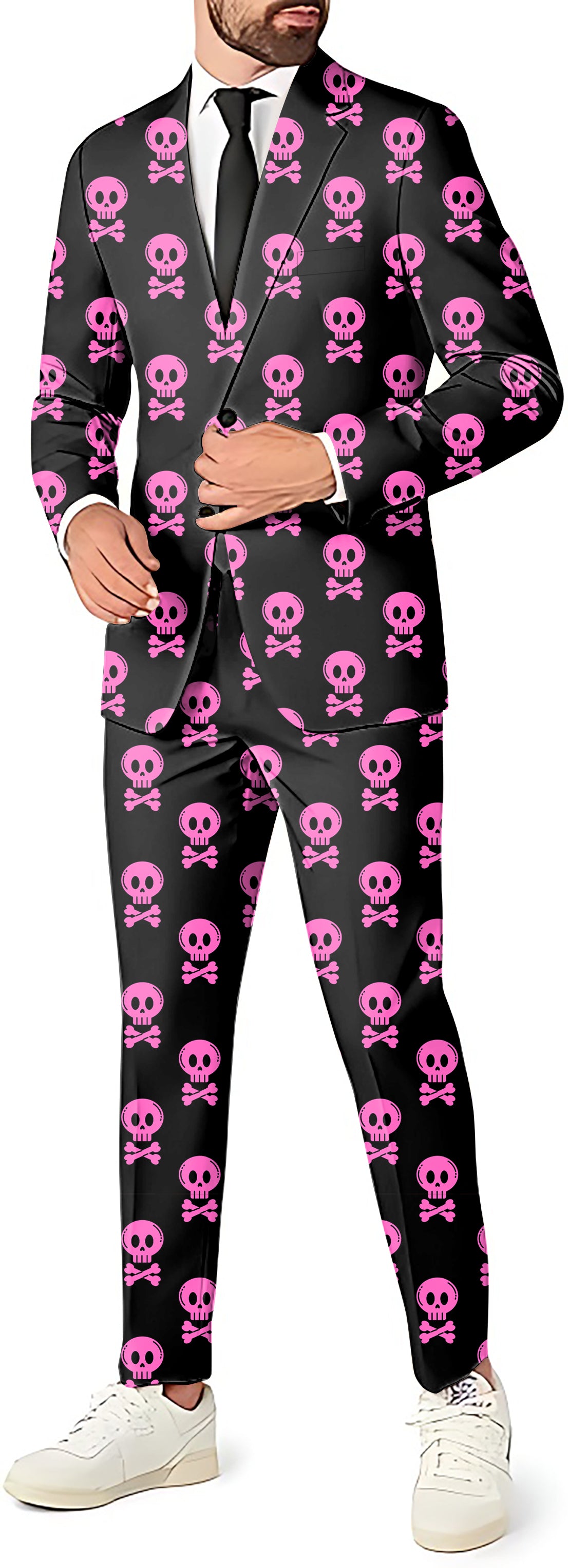 Halloween Punk Skull Men's Party Costumes-Theme Party 2 or 3pcs Suit set-Blazer Pants & Vest