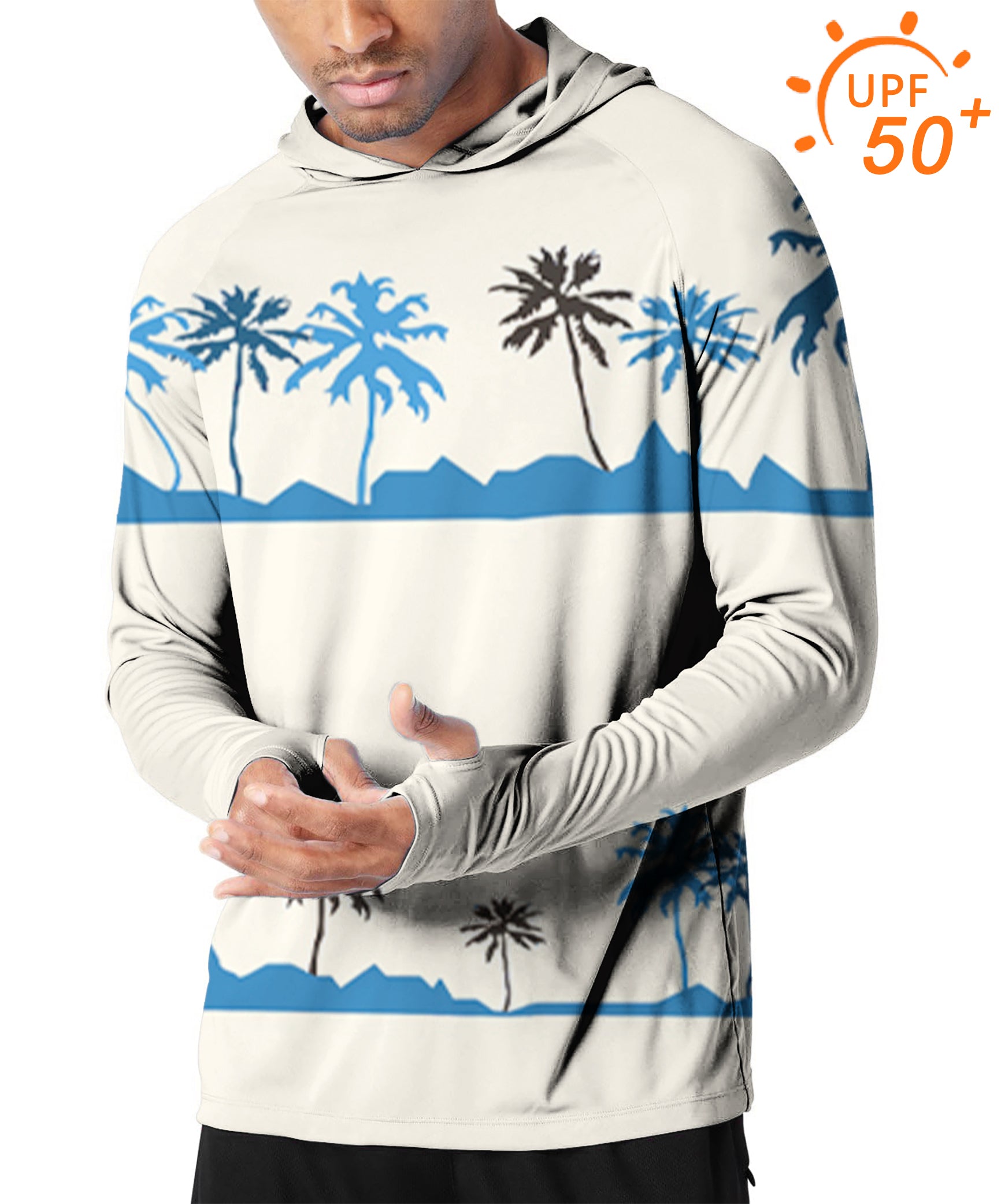Men's Outdoor palm tree Golf Sun Protection Slim Fit  hoodies