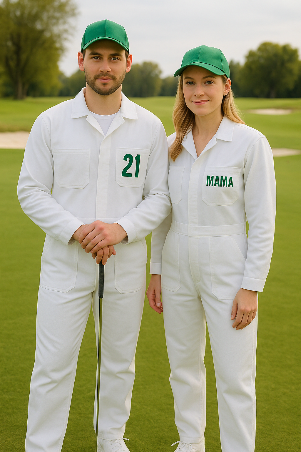 ADULT CADDIE UNIFORM Custom Golf Adult Teenager Coverall Suit Boiler Caddy Halloween Christmas Uniform White Custom Name Birthday