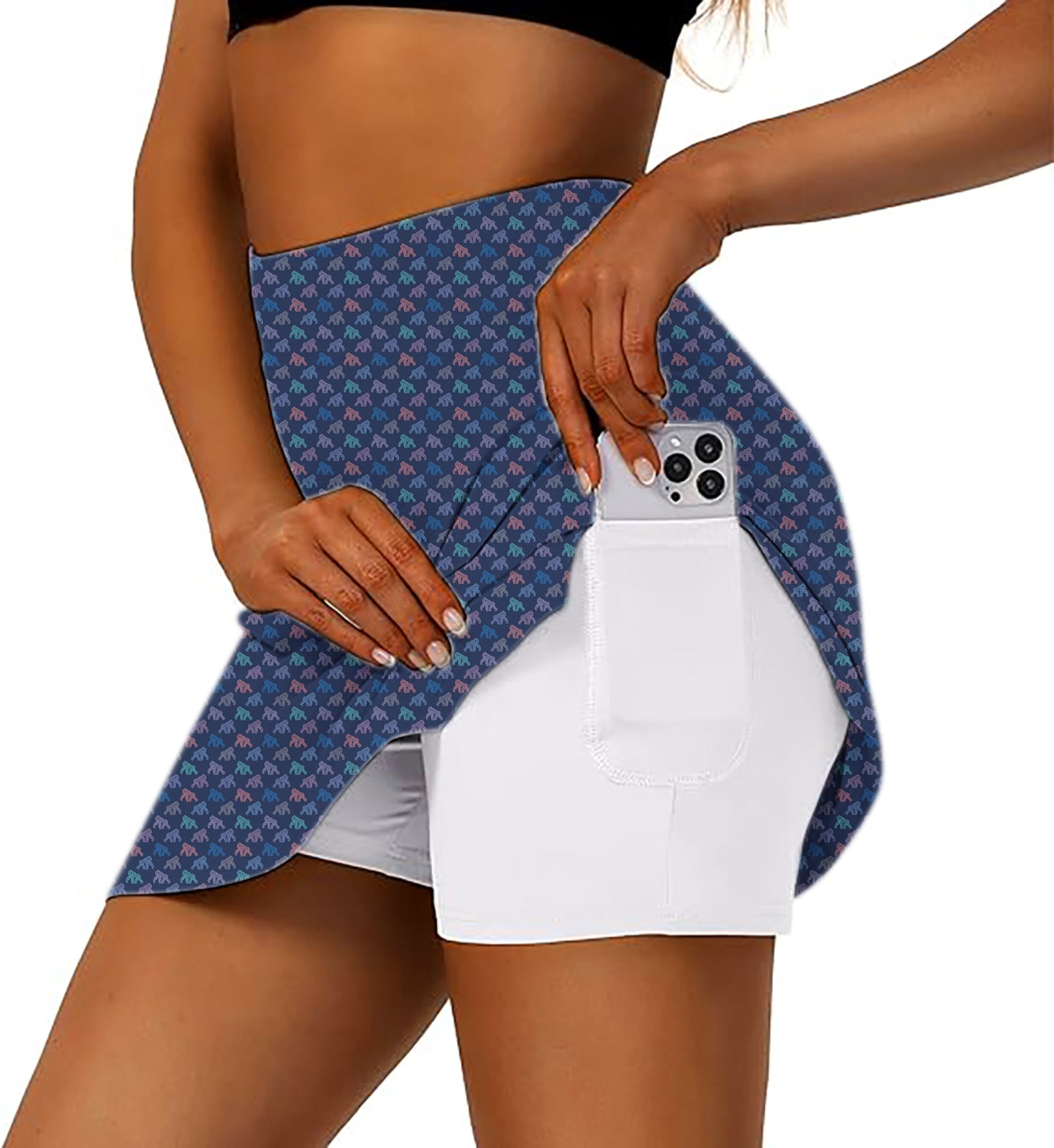 Women's monkeys Golf Skirts Inner Shorts Pocket