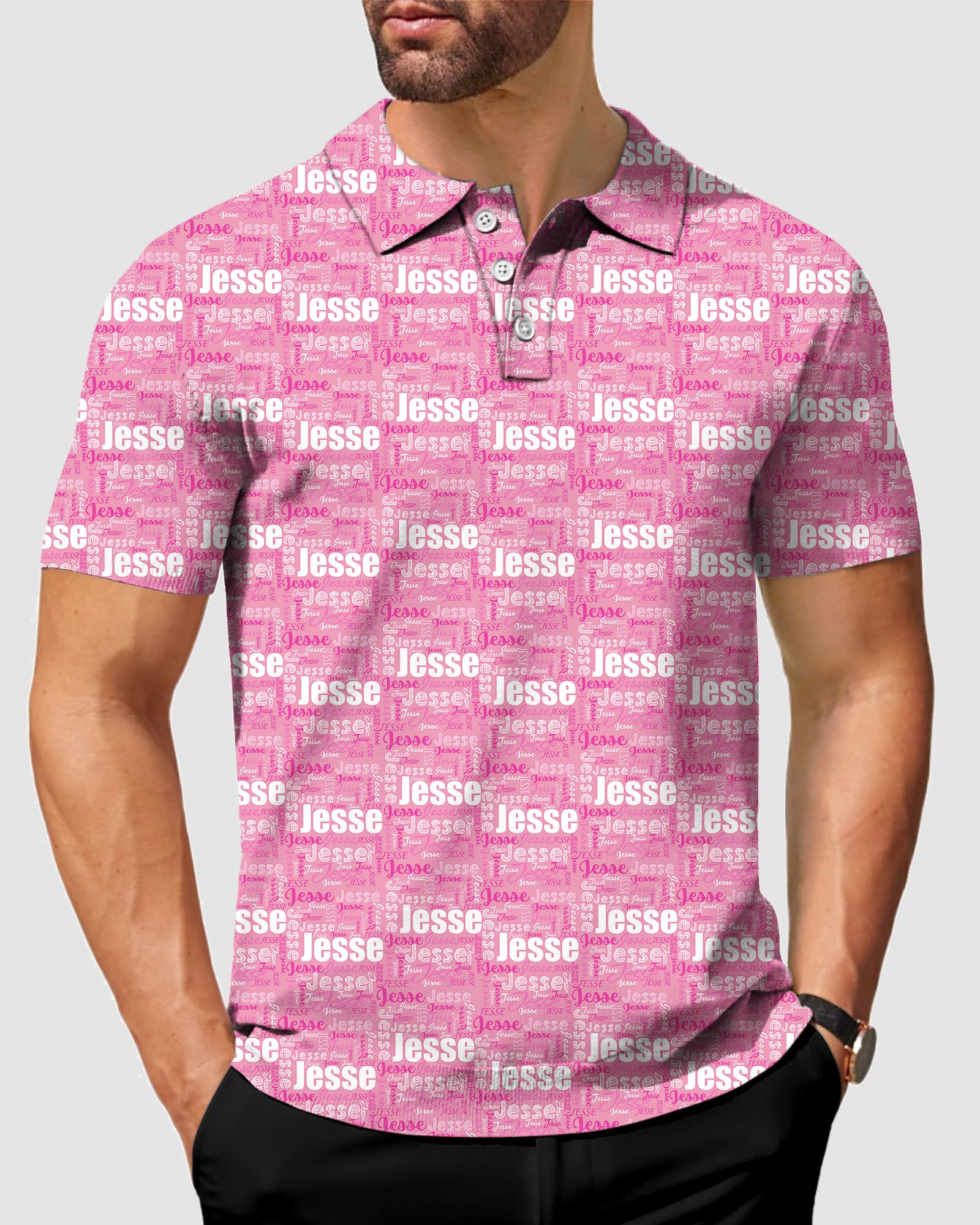 Men's Custom name mulberry Golf Polo