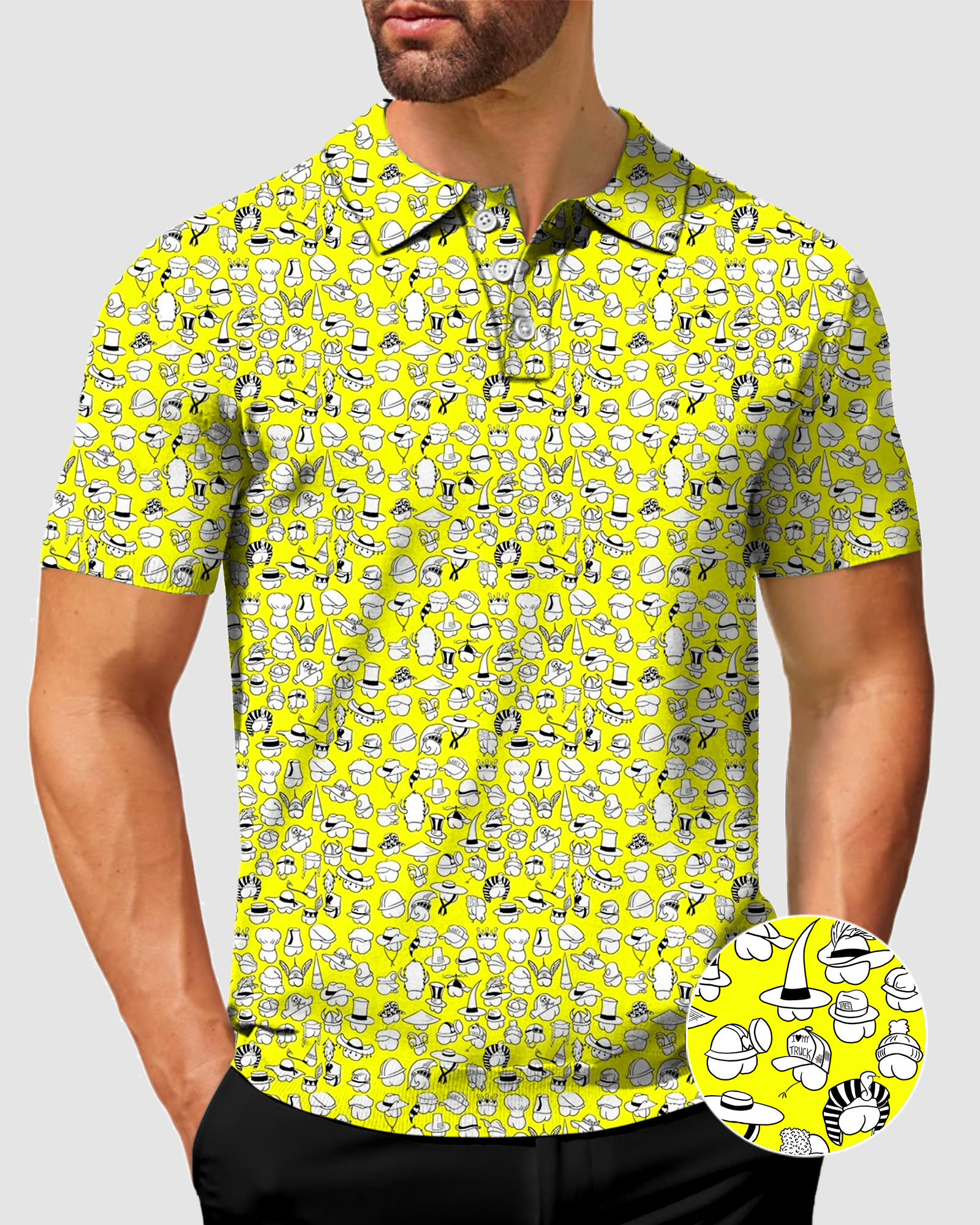 Men's Yellow Versatile Hips Designer style Polo