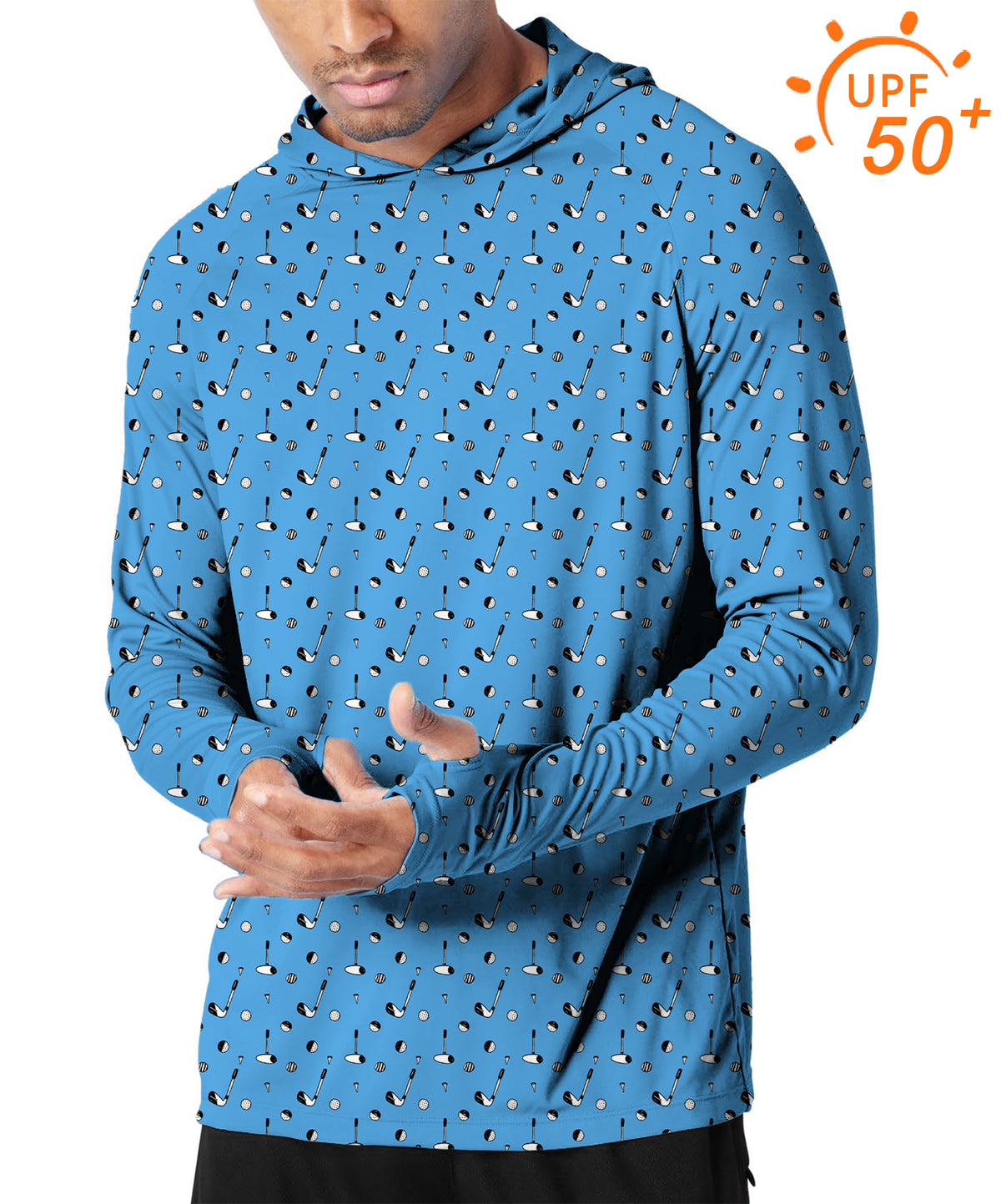 Men's Outdoor Sky-blue golf life Golf Sun Protection Loose Fit  hoodies