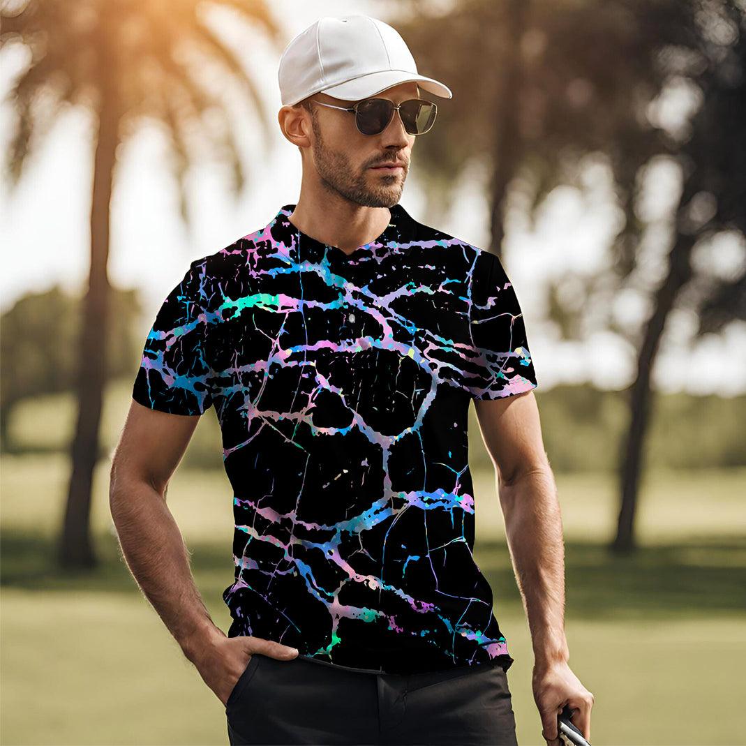 Men's Rainbow Lightning golf polo