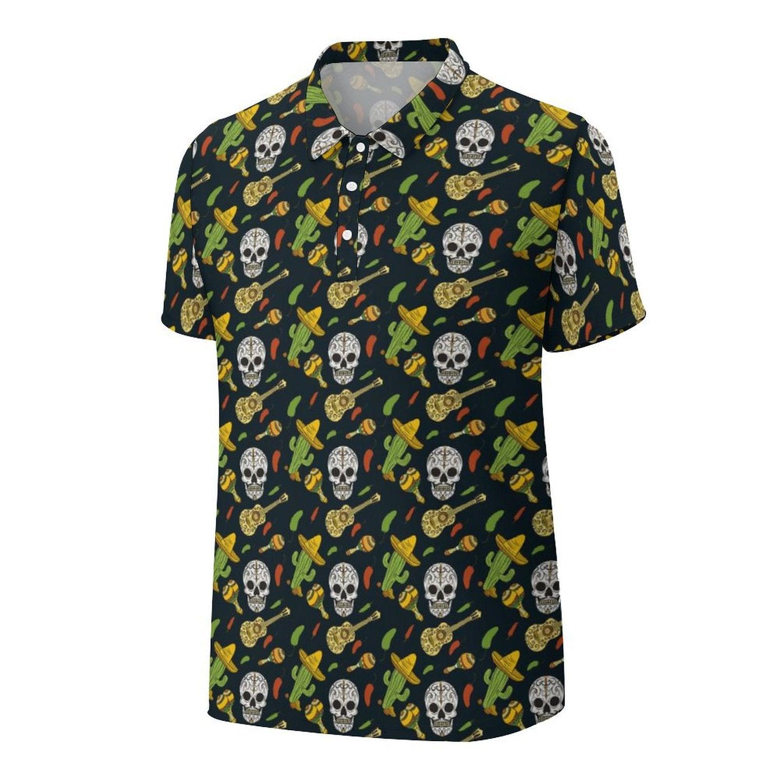 Cactus and Skull Men's golf polo