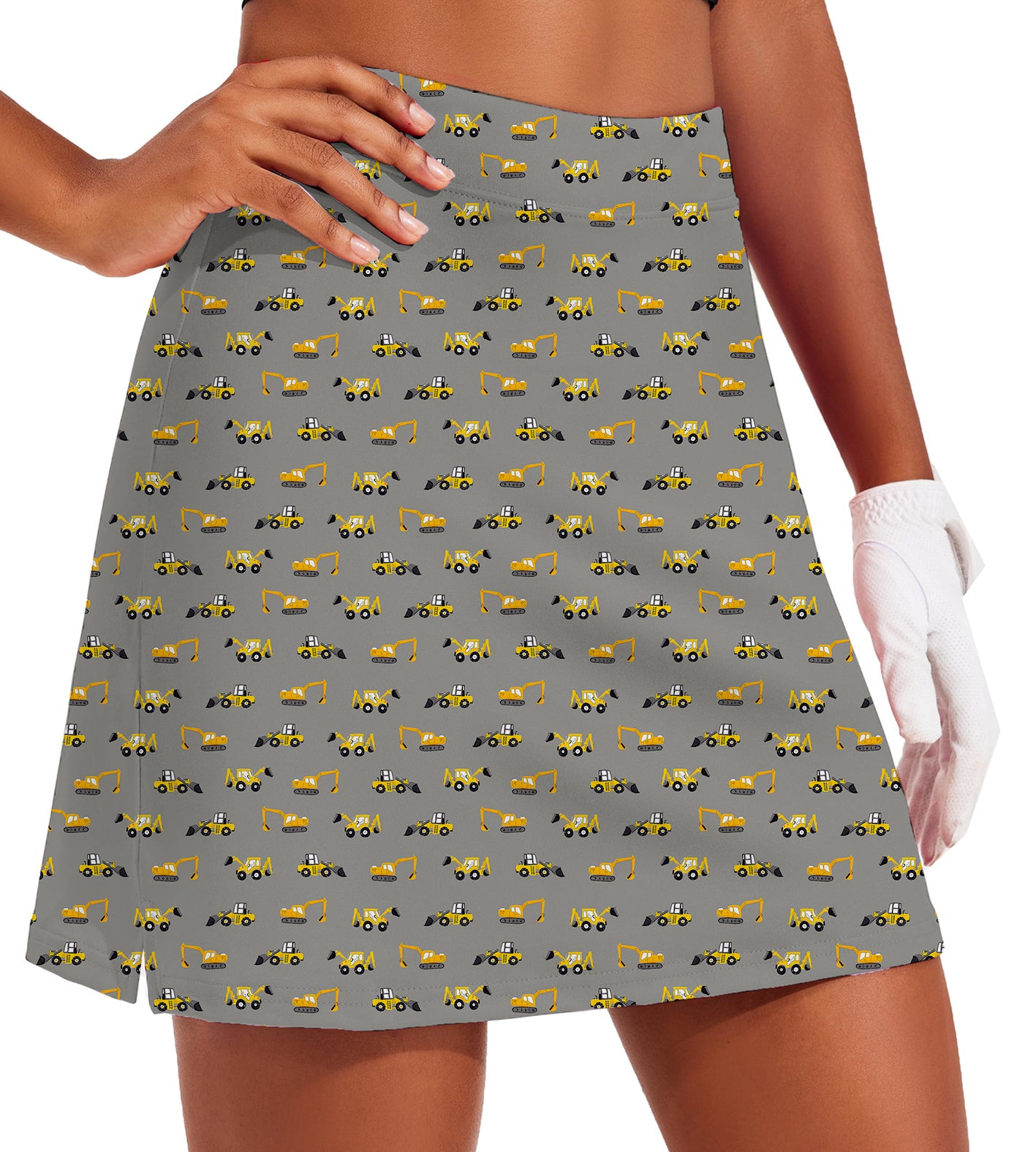 Women's Construction Trucks Golf Skirts Inner Shorts Pocket