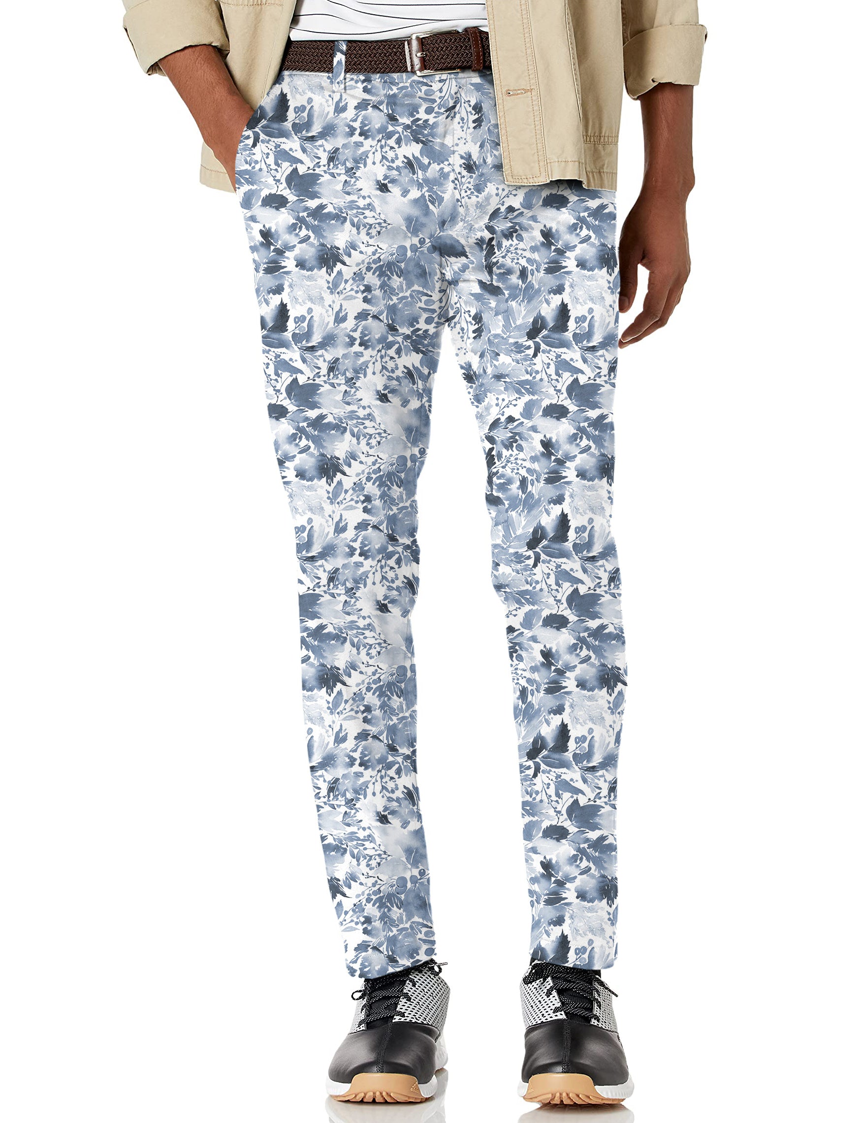 Men's BLUE LEAVES Stretch Golf Pants