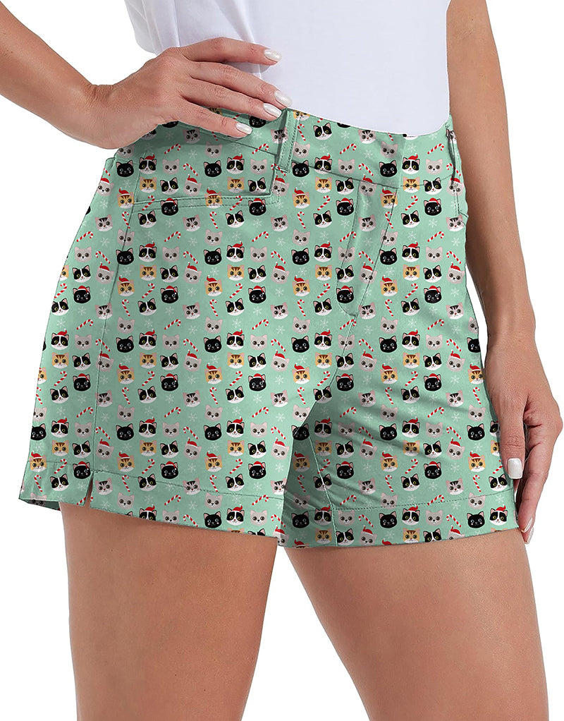 Christmas cat Polo Own Logo 4.5/7/10 Golf Shorts Quick-Drying Woman Outdoor Casual Shorts With Pockets Waterproof