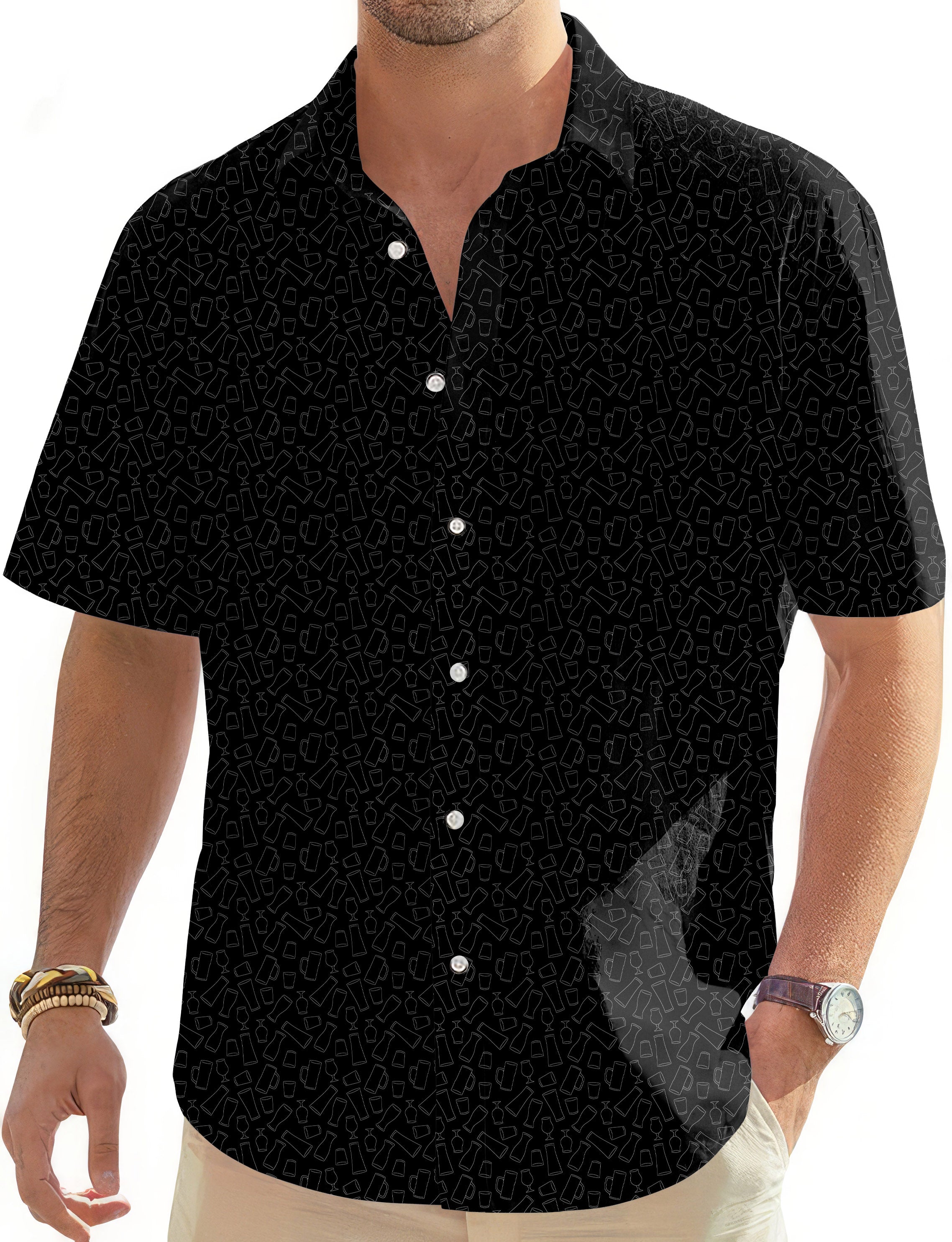 drink cups mugs-Men's Golf Hawaiian Shirts Button Down Shirt limited edition