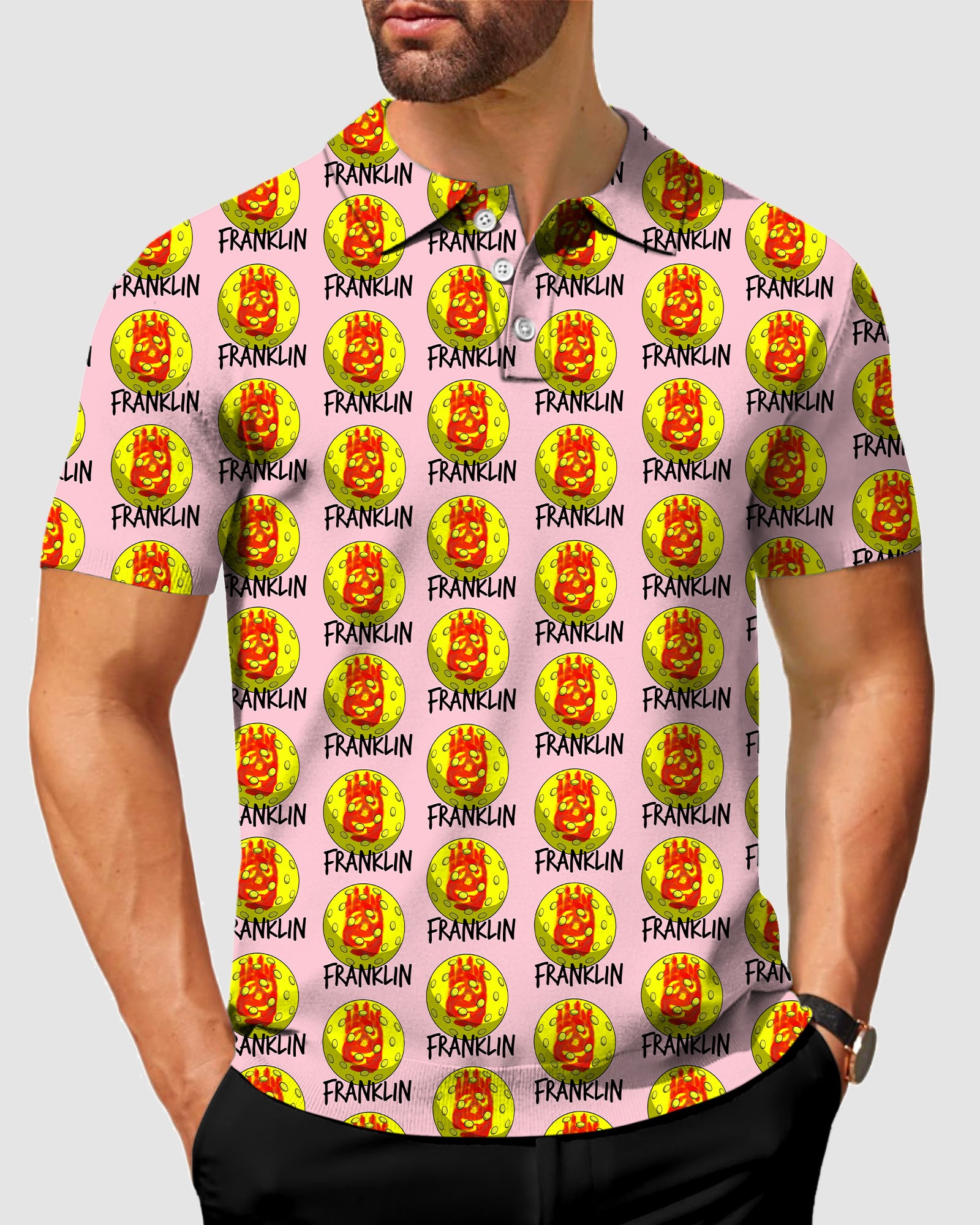 Men's Franklin Pink Designer style Polo