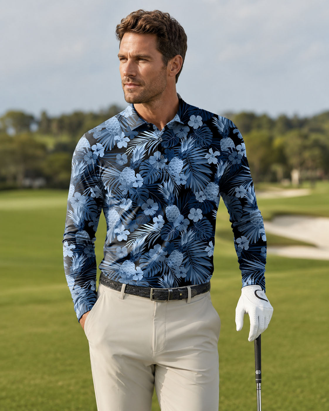 Men's Hala Kahiki Golf Long-sleeved Polo