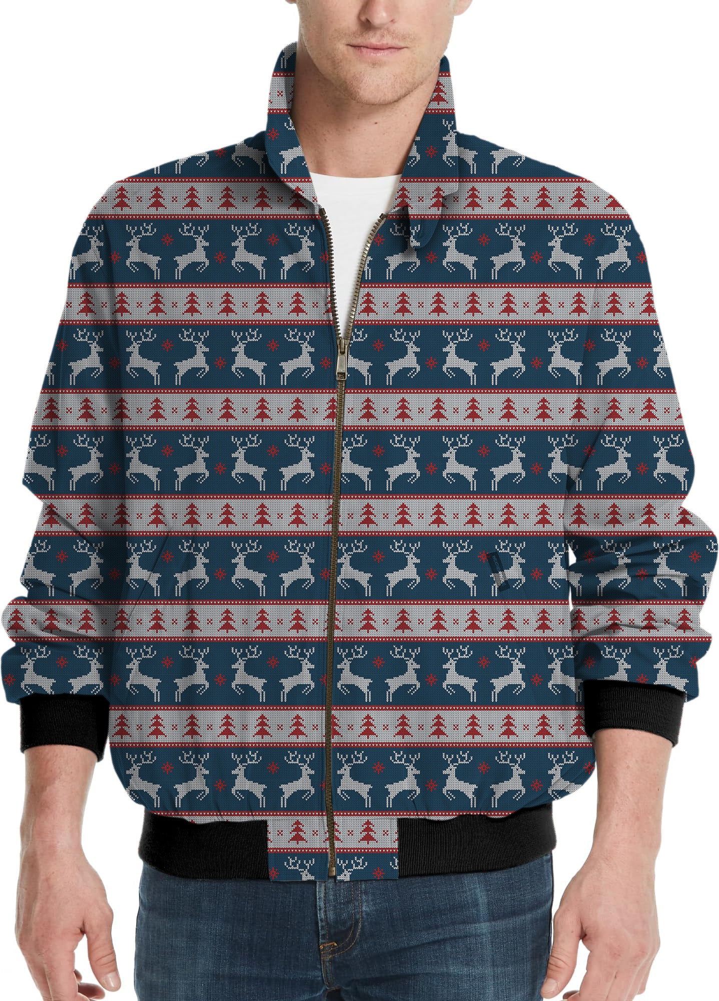 Christmas Sweater-Men's Golf Windbreaker Light Jacket
