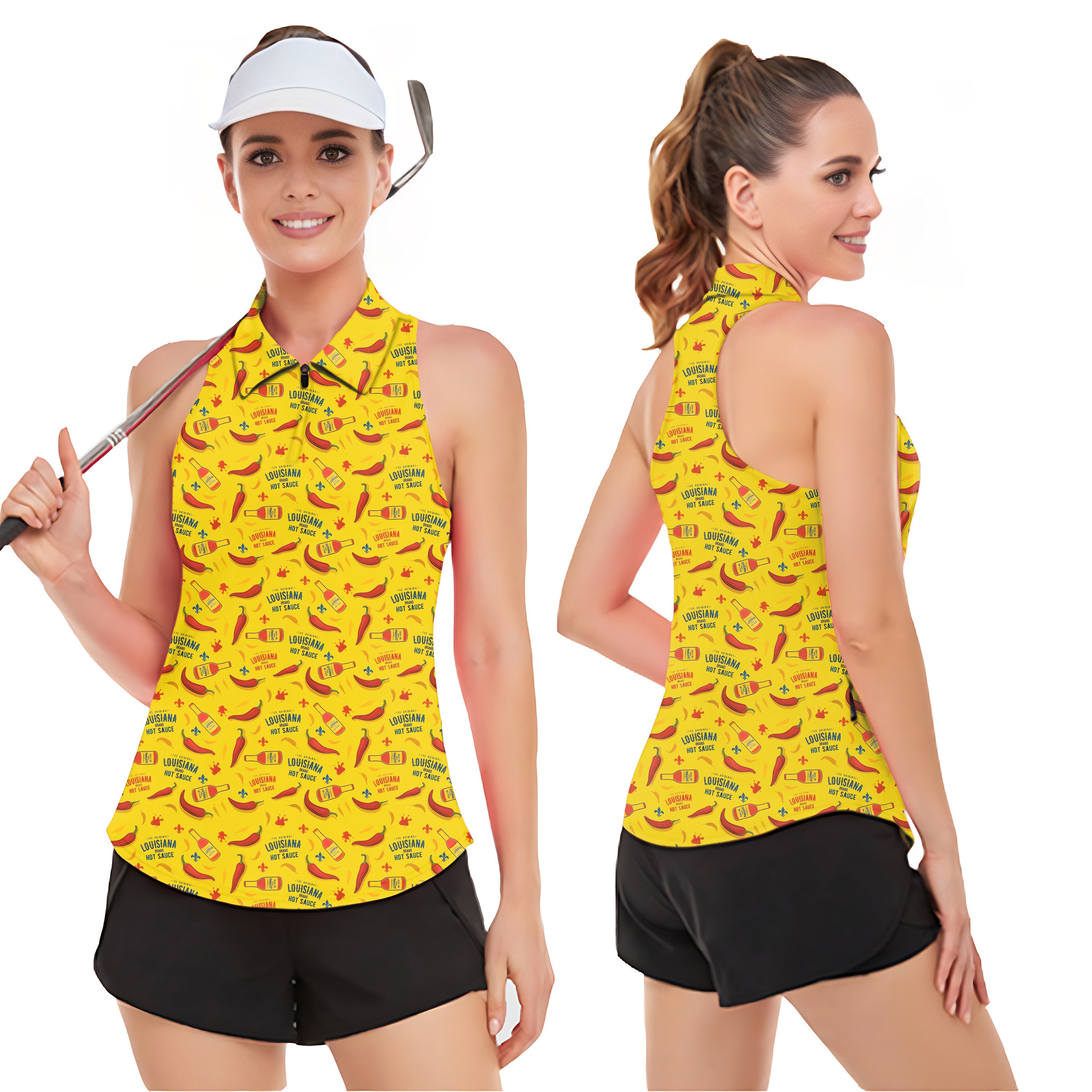 LOUISIANA HOT SAUCE Women‘s Sleeveless Golf Tank Top Shirt Polo