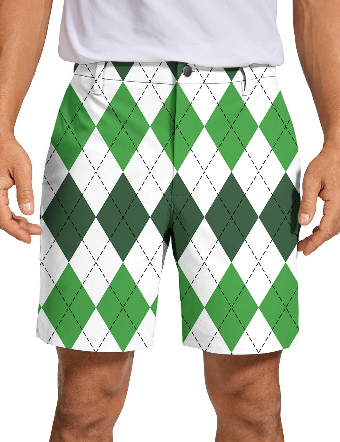 Men's St. Patricks day Argyle plaid Golf Shorts