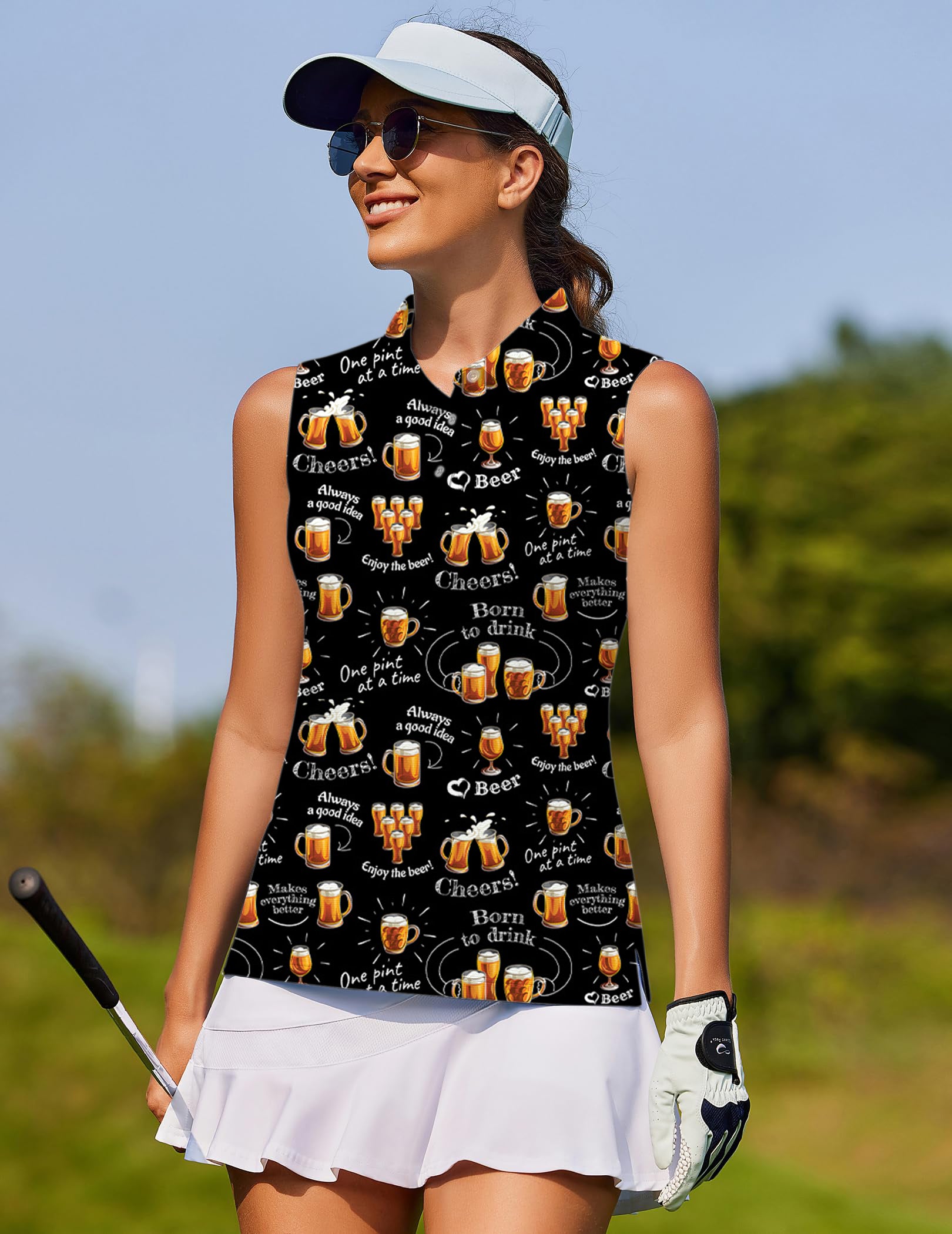 cheer beer Women's golf Sleeveless shirt